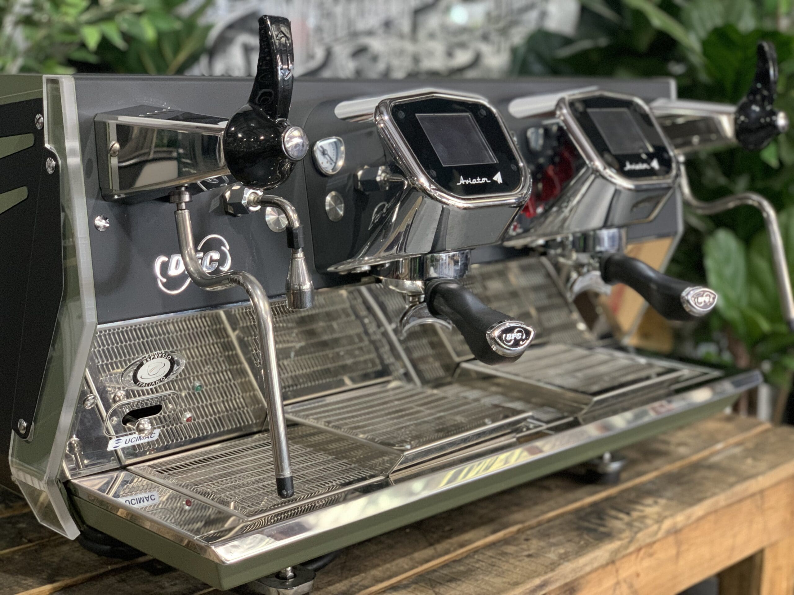BFC Aviator Dark Green - 2 Group Commercial Espresso Machine - Black