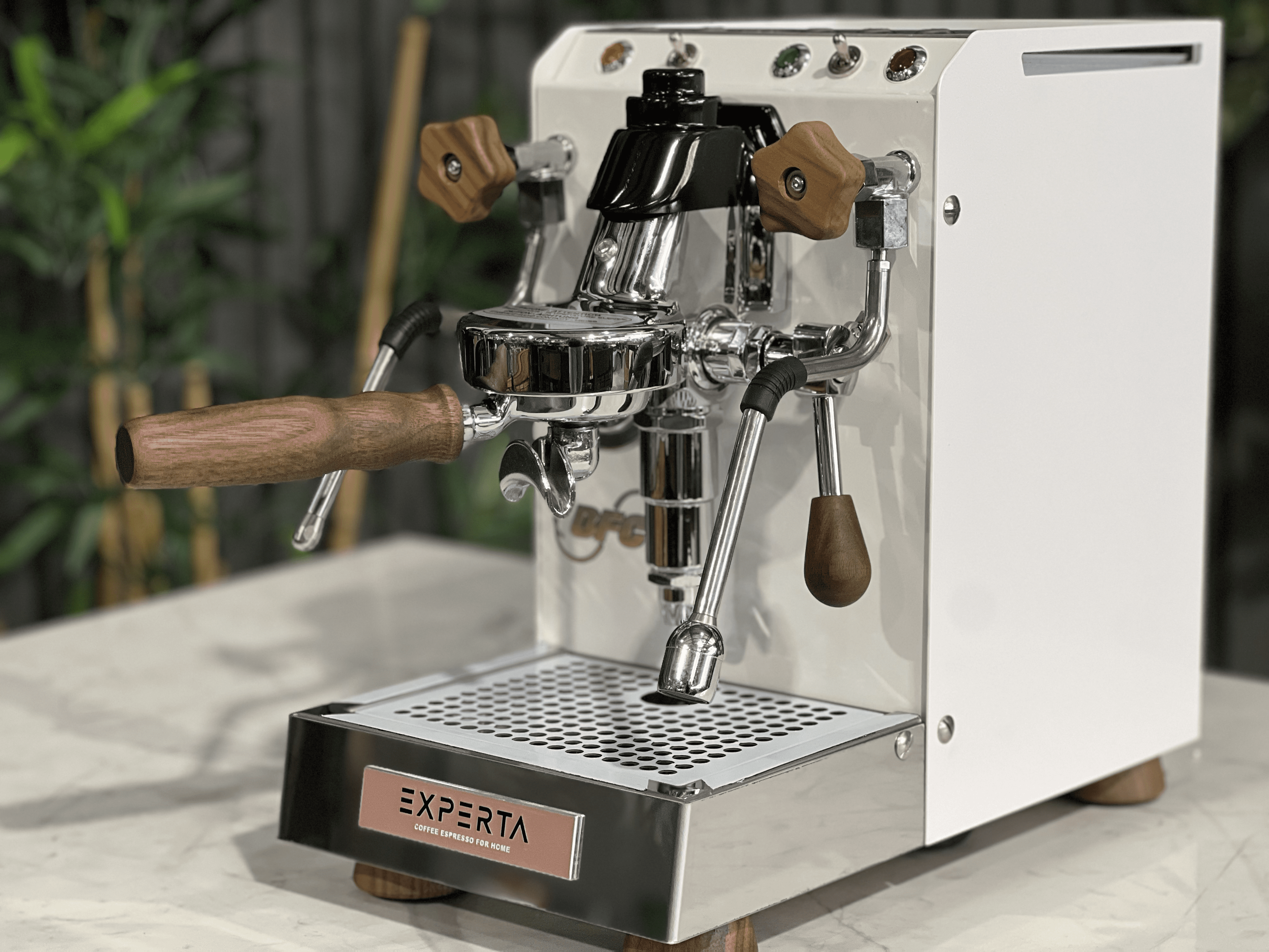 BFC Experta White - 1 Group Commercial Espresso Machine - Timber
