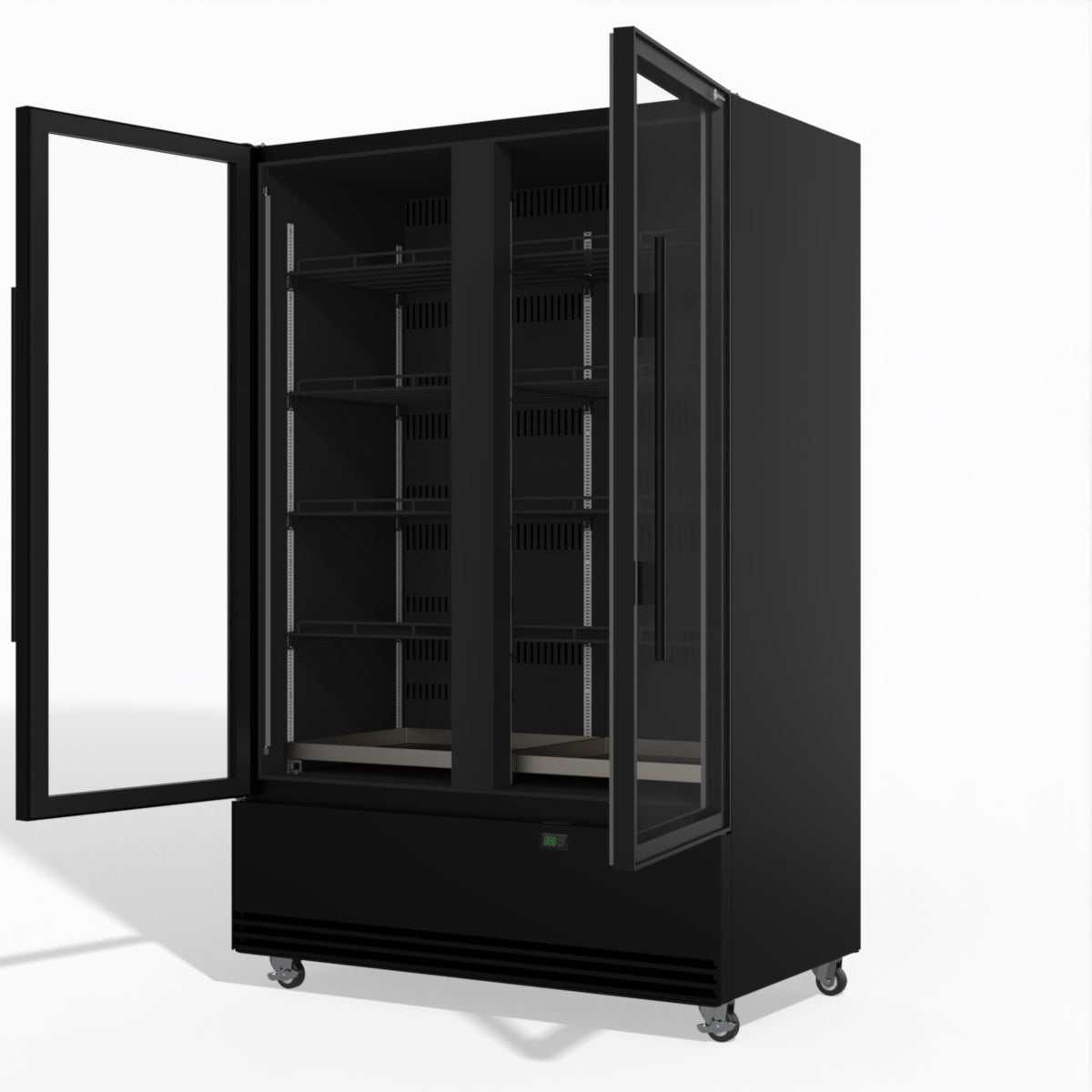 Skope BME1200N-A 2 Glass Door Display or Storage Fridge 1079L - Black - BME1200N-A
