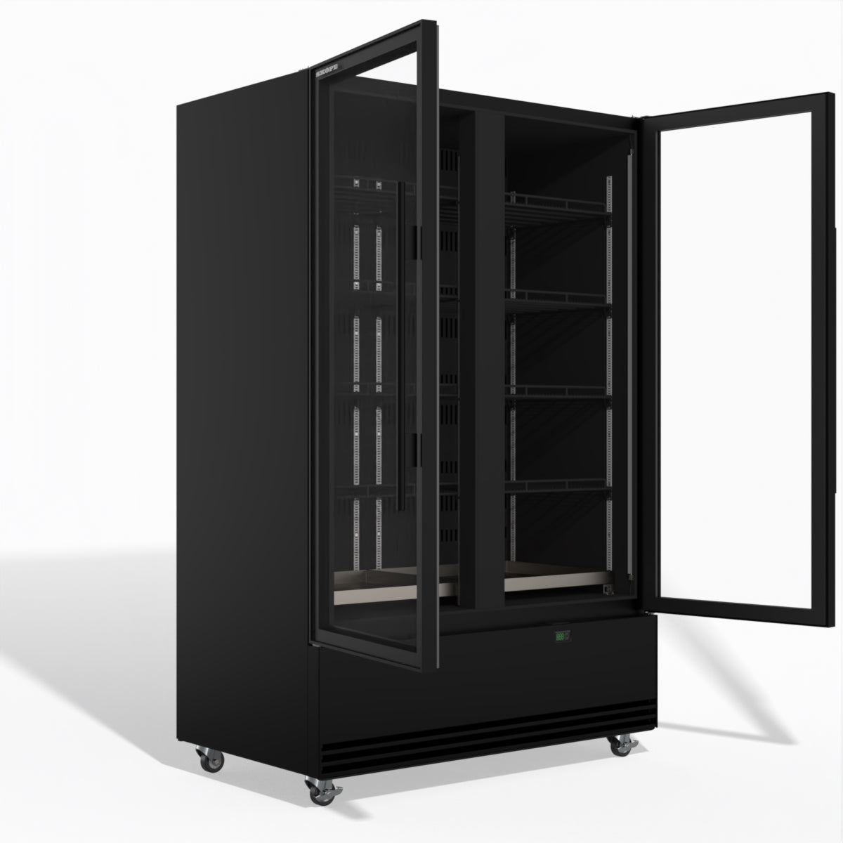 Skope BME1200N-A 2 Glass Door Display or Storage Fridge 1079L - Black - BME1200N-A