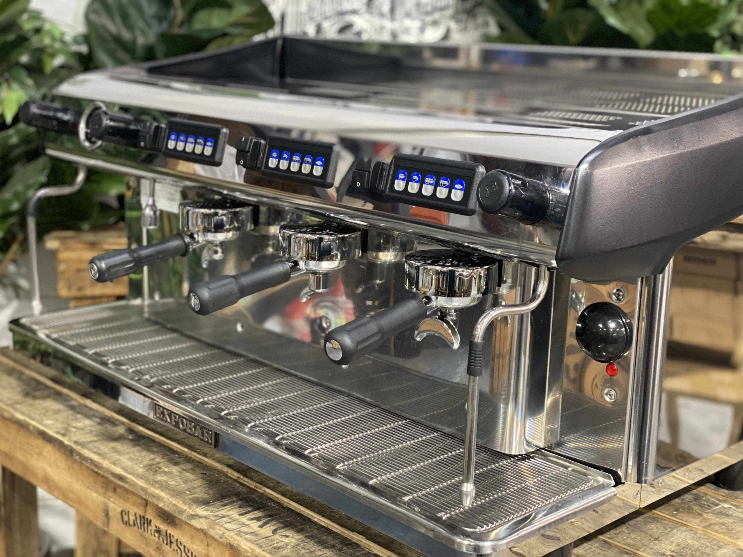 Expobar MegaCrem High Cup Stainless - 3 Group Commercial Espresso Machine - Black
