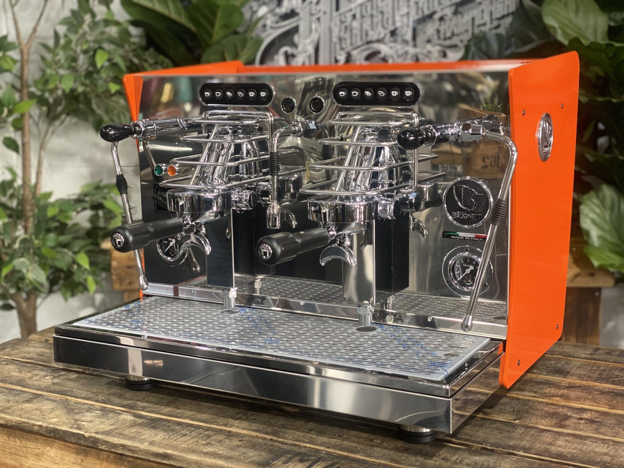 Brugnetti Giulia Manufactum Custom - 2 Group Commercial Espresso Machine - Orange