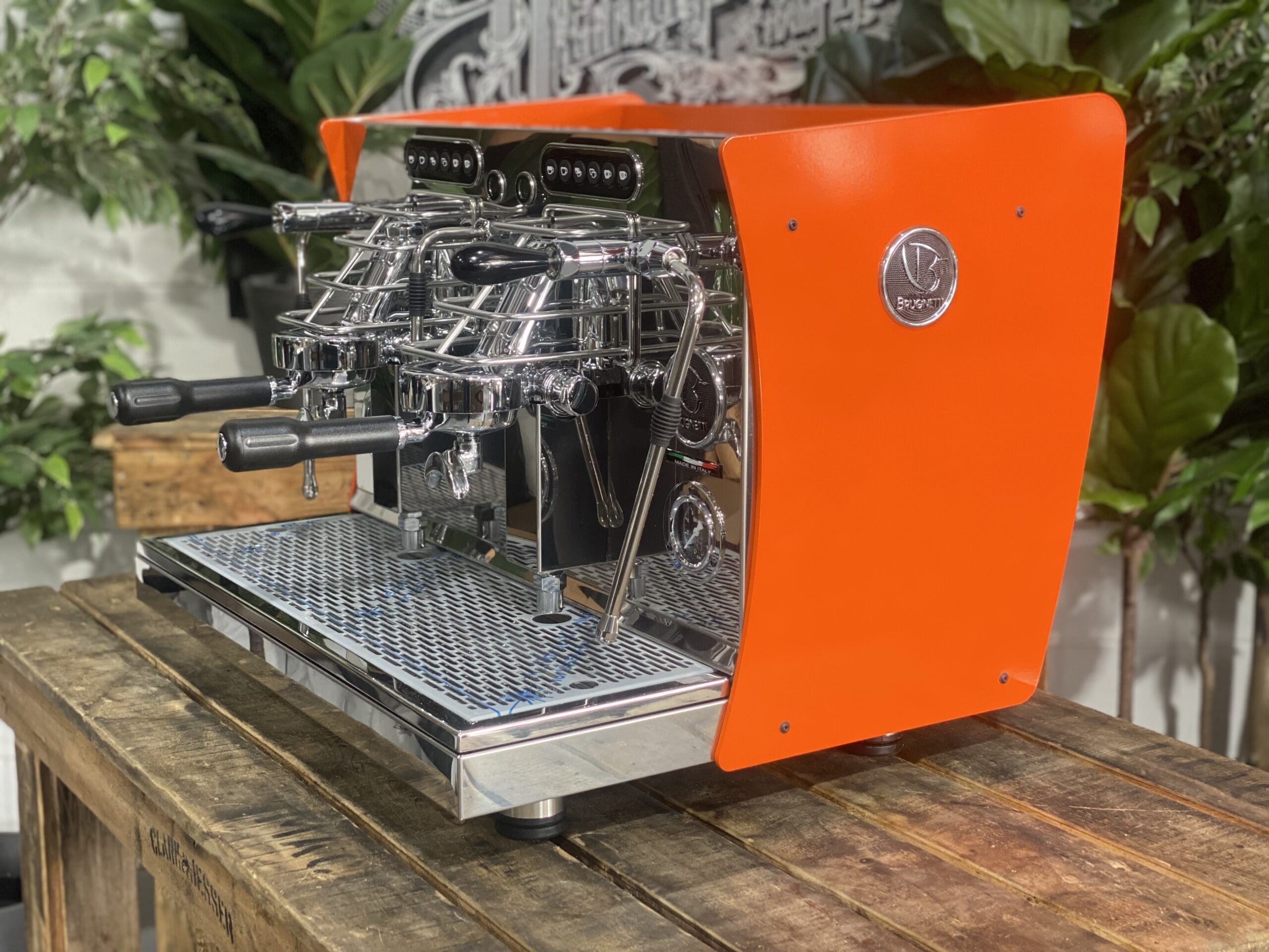 Brugnetti Giulia Manufactum Custom - 2 Group Commercial Espresso Machine - Orange