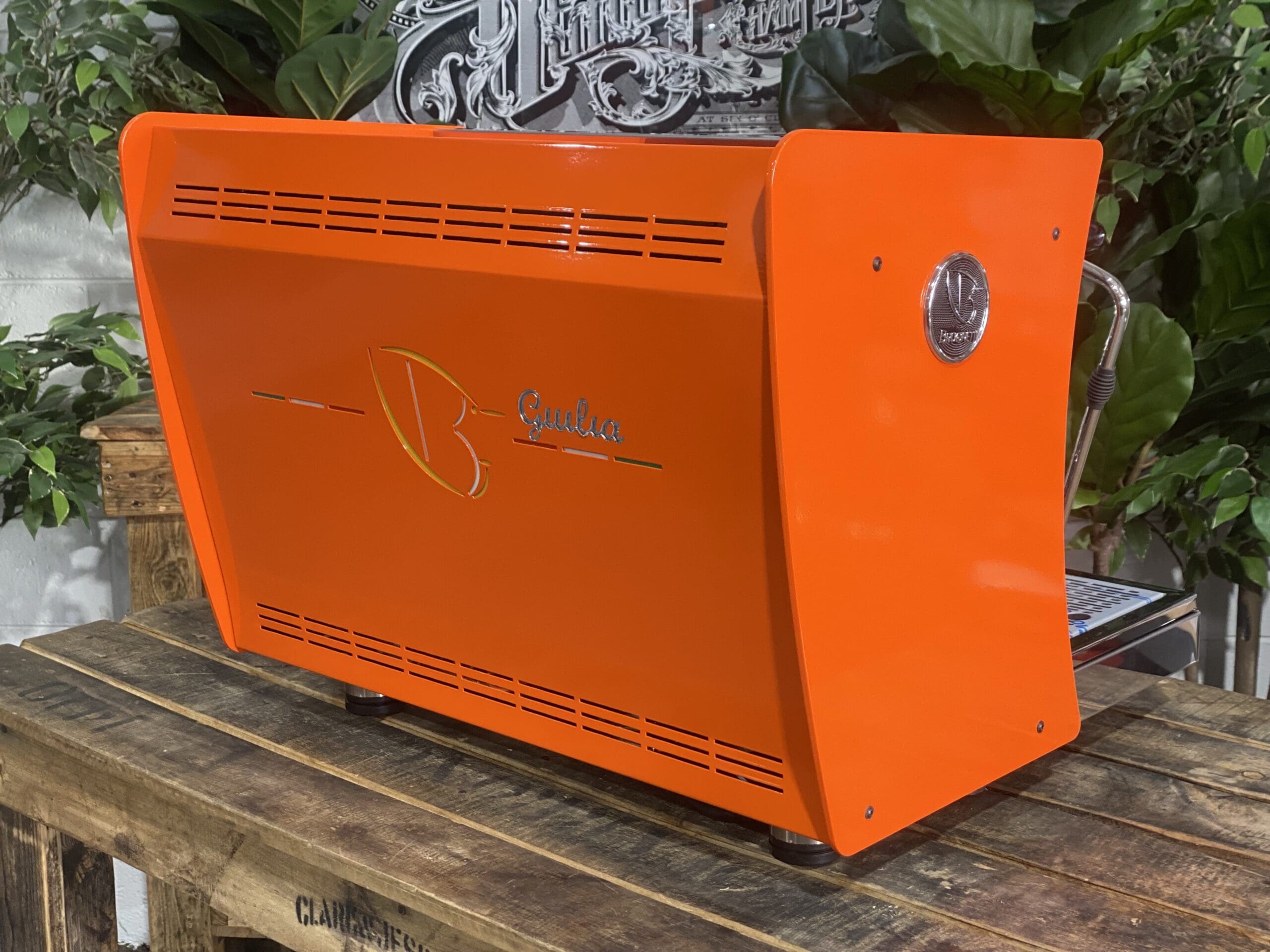 Brugnetti Giulia Manufactum Custom - 2 Group Commercial Espresso Machine - Orange