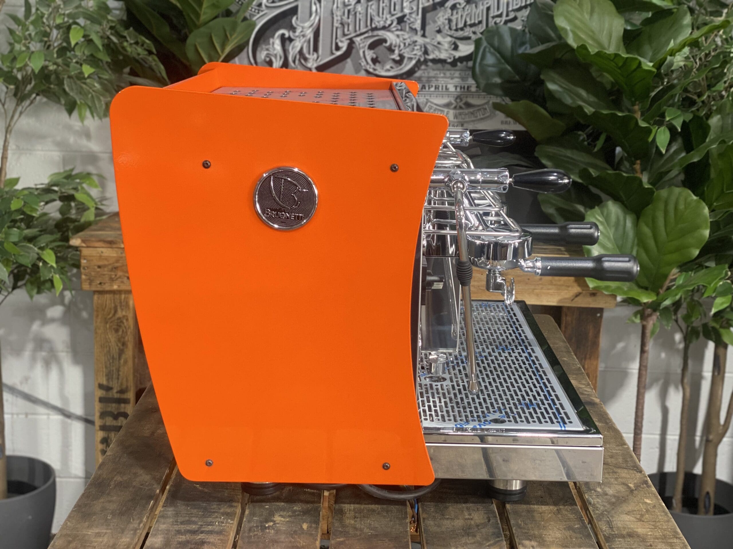 Brugnetti Giulia Manufactum Custom - 2 Group Commercial Espresso Machine - Orange