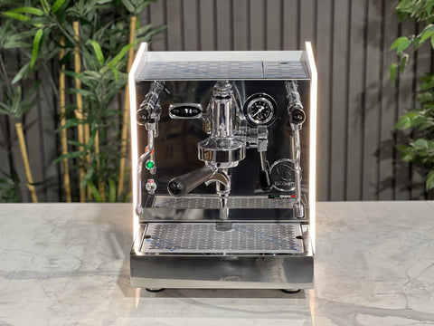 Brugnetti Giulietta White & w/ Side Lights - 1 Group Commercial Espresso Machine - Stainless