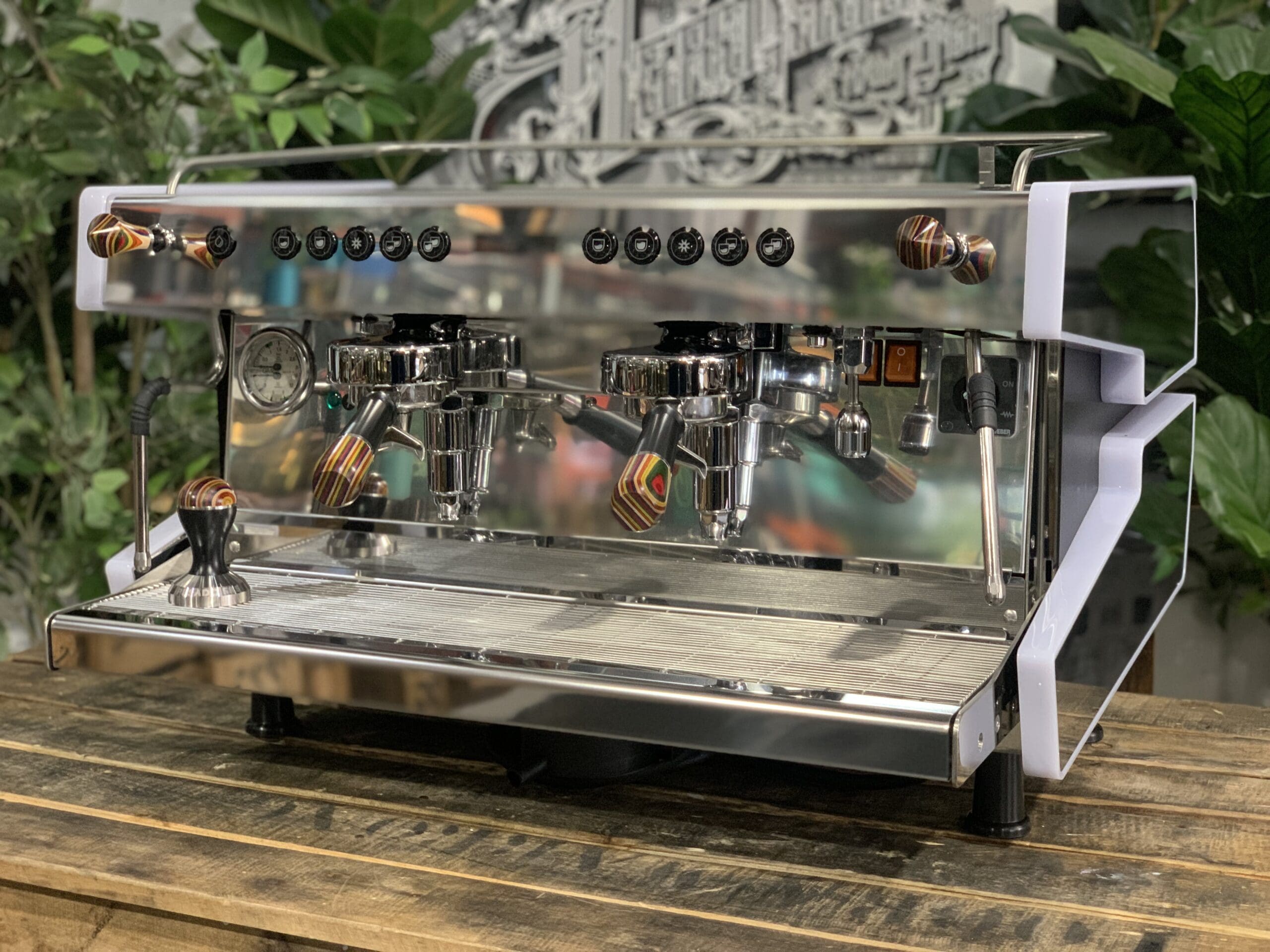 Cime CO-03 NEO E61 with Multi Colour Skateboard & Grips - 2 Group Commercial Espresso Machine - Black