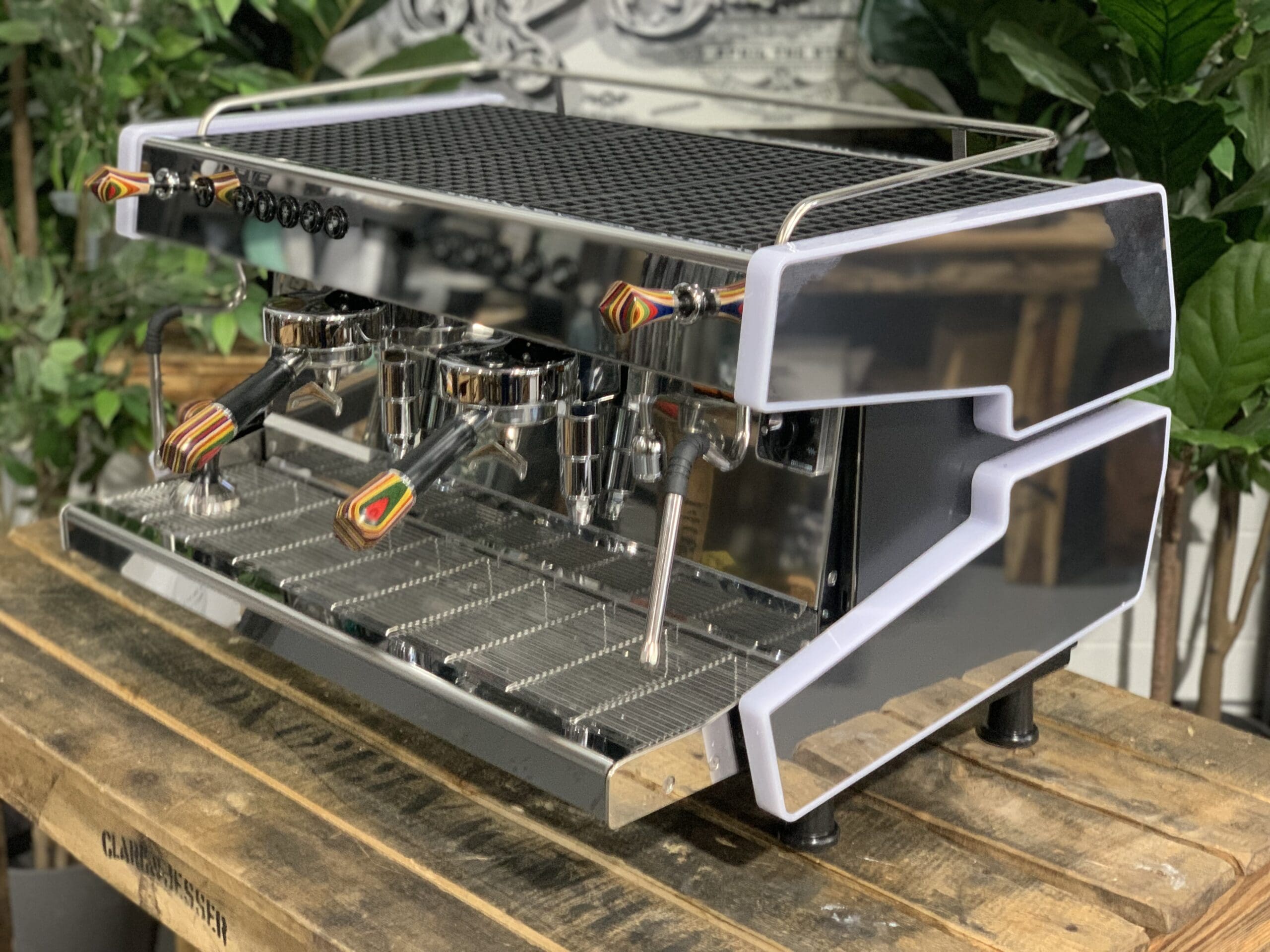 Cime CO-03 NEO E61 with Multi Colour Skateboard & Grips - 2 Group Commercial Espresso Machine - Black