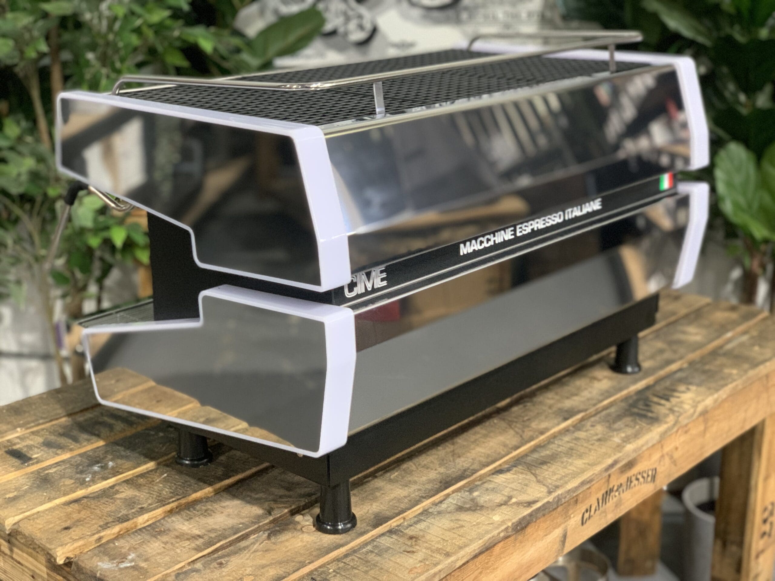 Cime CO-03 NEO E61 with Multi Colour Skateboard & Grips - 2 Group Commercial Espresso Machine - Black