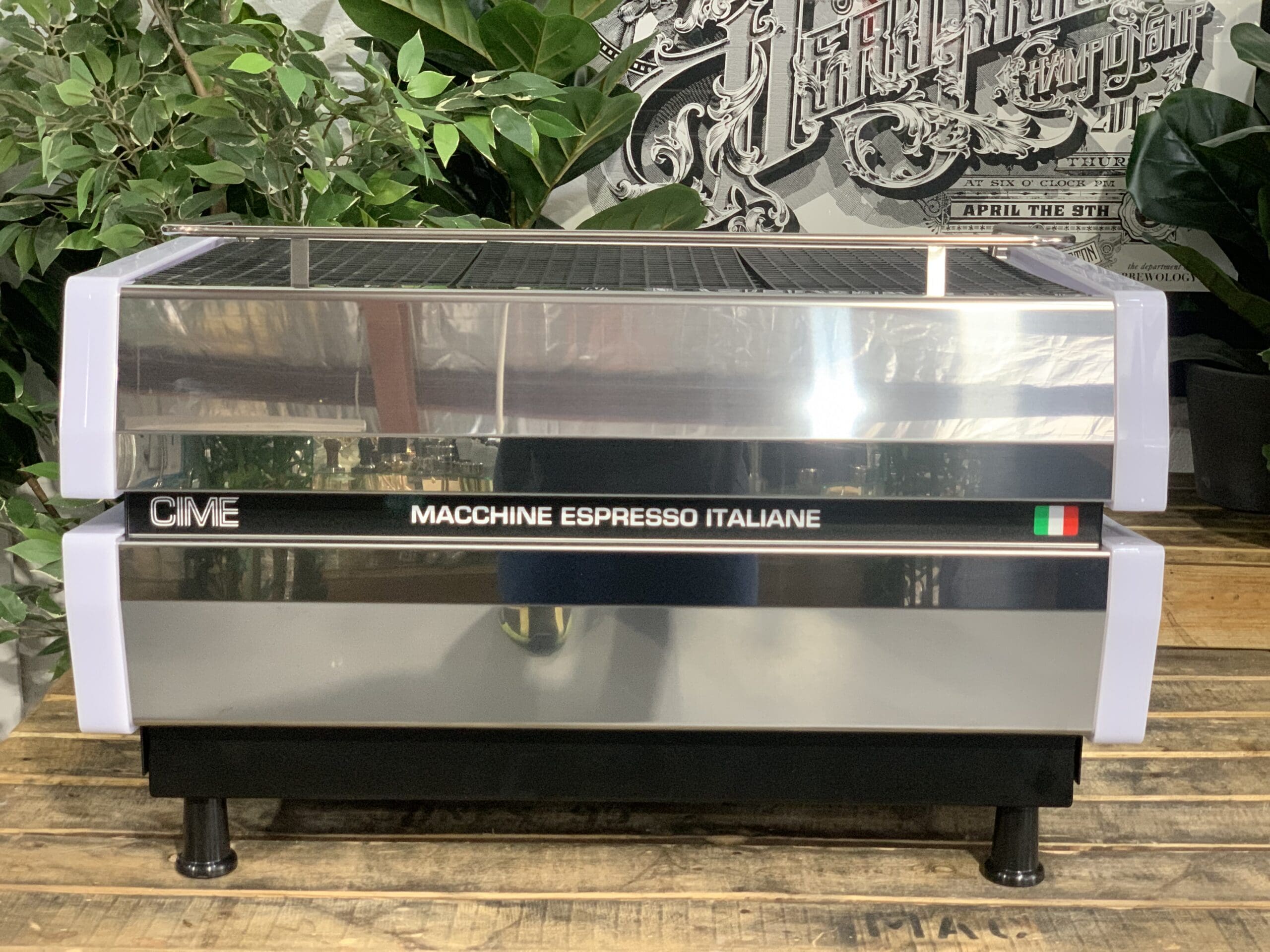 Cime CO-03 NEO E61 with Multi Colour Skateboard & Grips - 2 Group Commercial Espresso Machine - Black