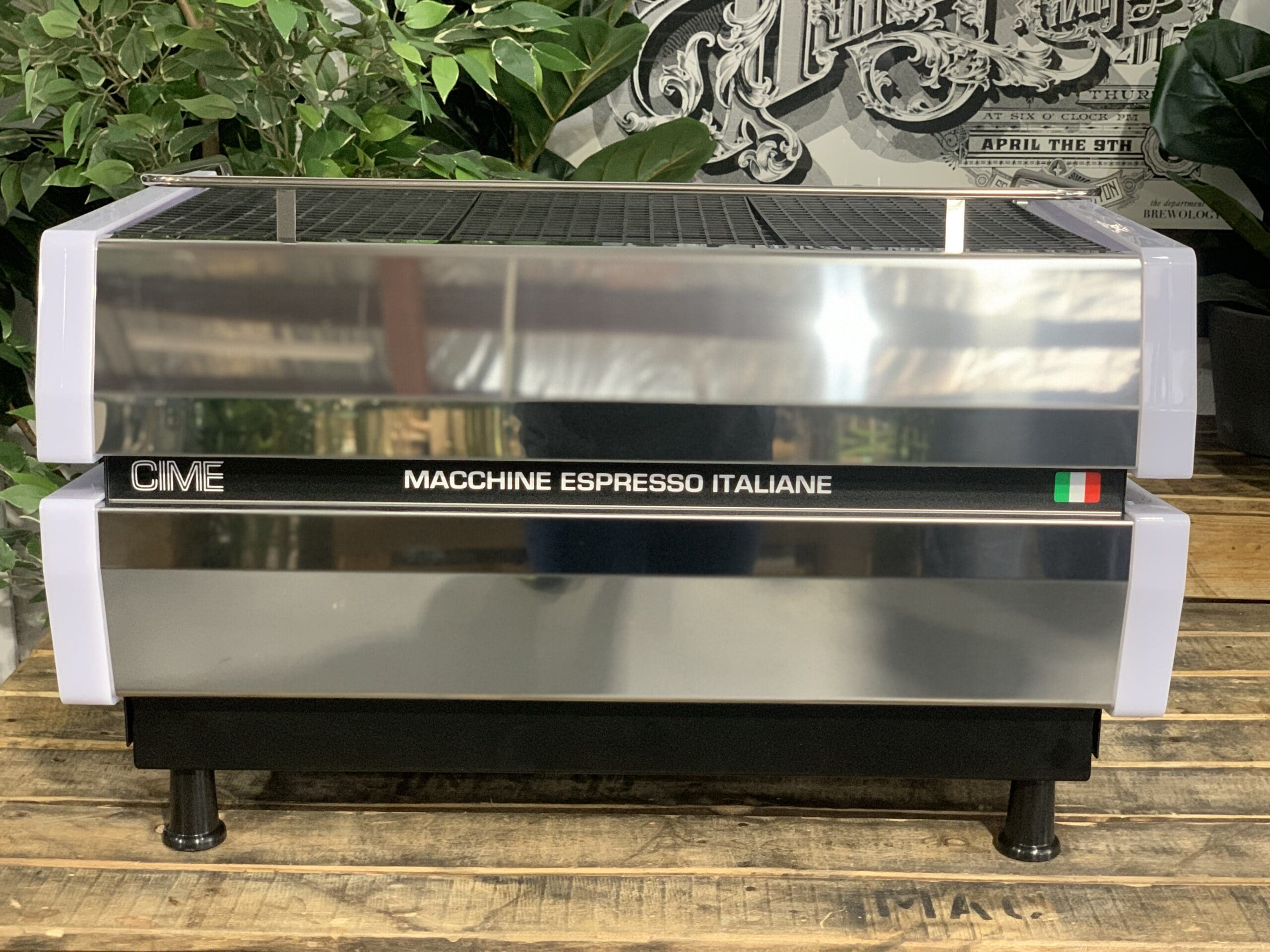 Cime CO-03 NEO E61 with Multi Colour Skateboard & Grips - 2 Group Commercial Espresso Machine - Black