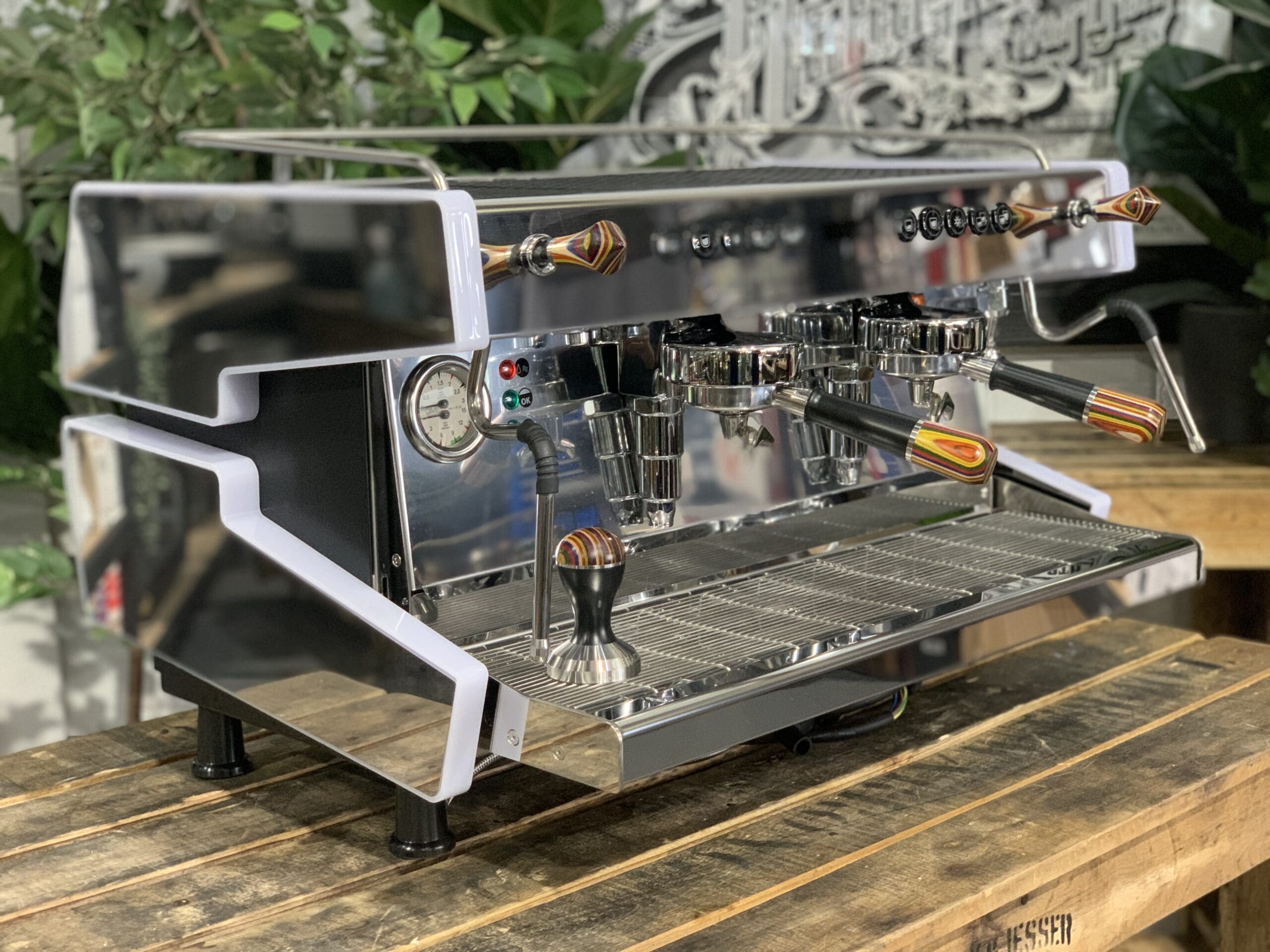 Cime CO-03 NEO E61 with Multi Colour Skateboard & Grips - 2 Group Commercial Espresso Machine - Black