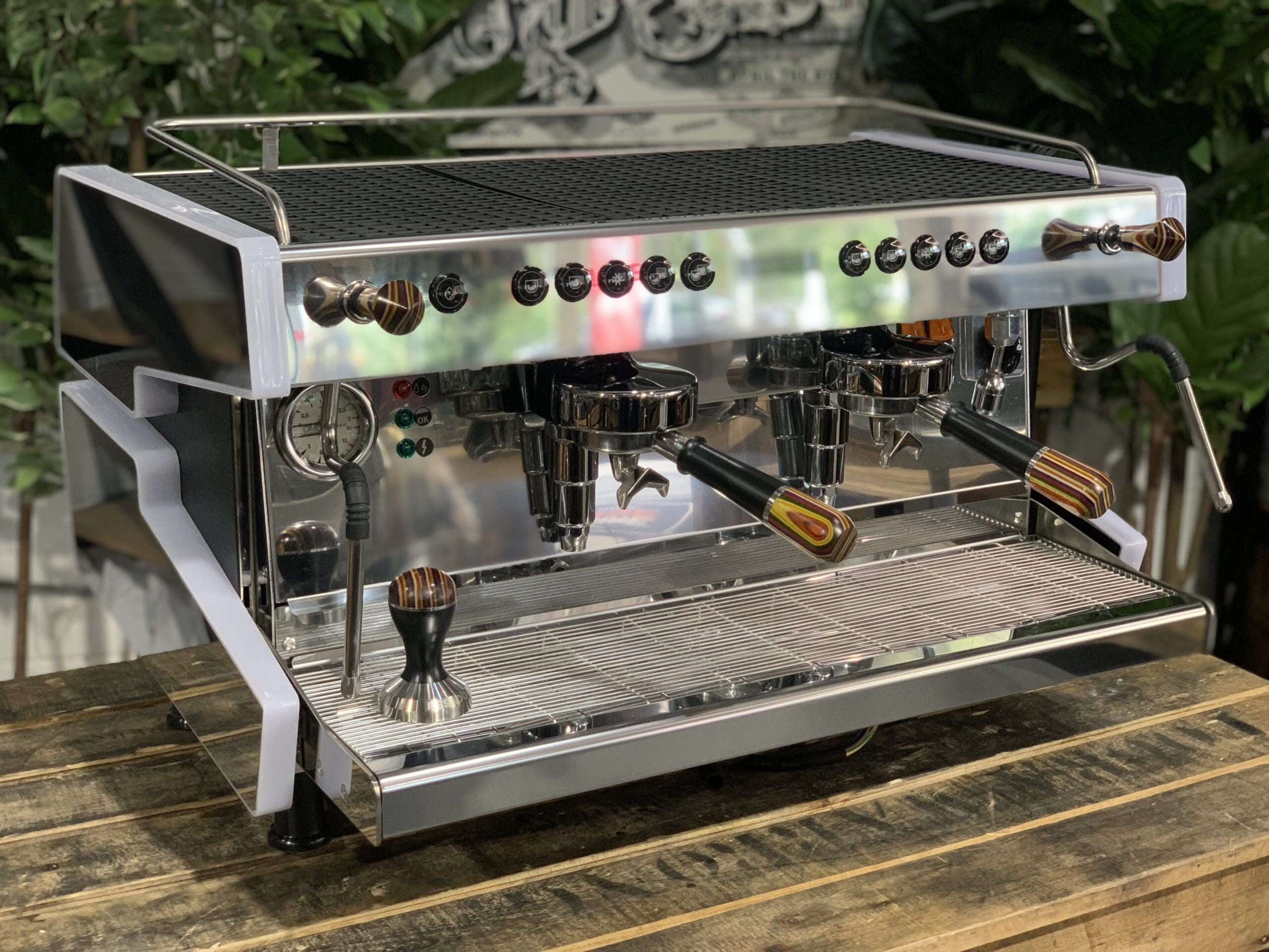 Cime CO-03 NEO E61 with Multi Colour Skateboard & Grips - 2 Group Commercial Espresso Machine - Black