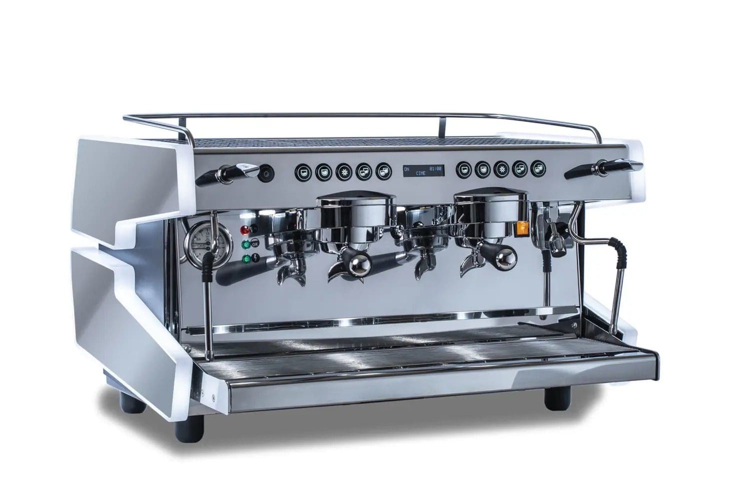 CIME CO-03 NEO E61 Stainless &amp; - 2 Group Commercial Espresso Machine - White