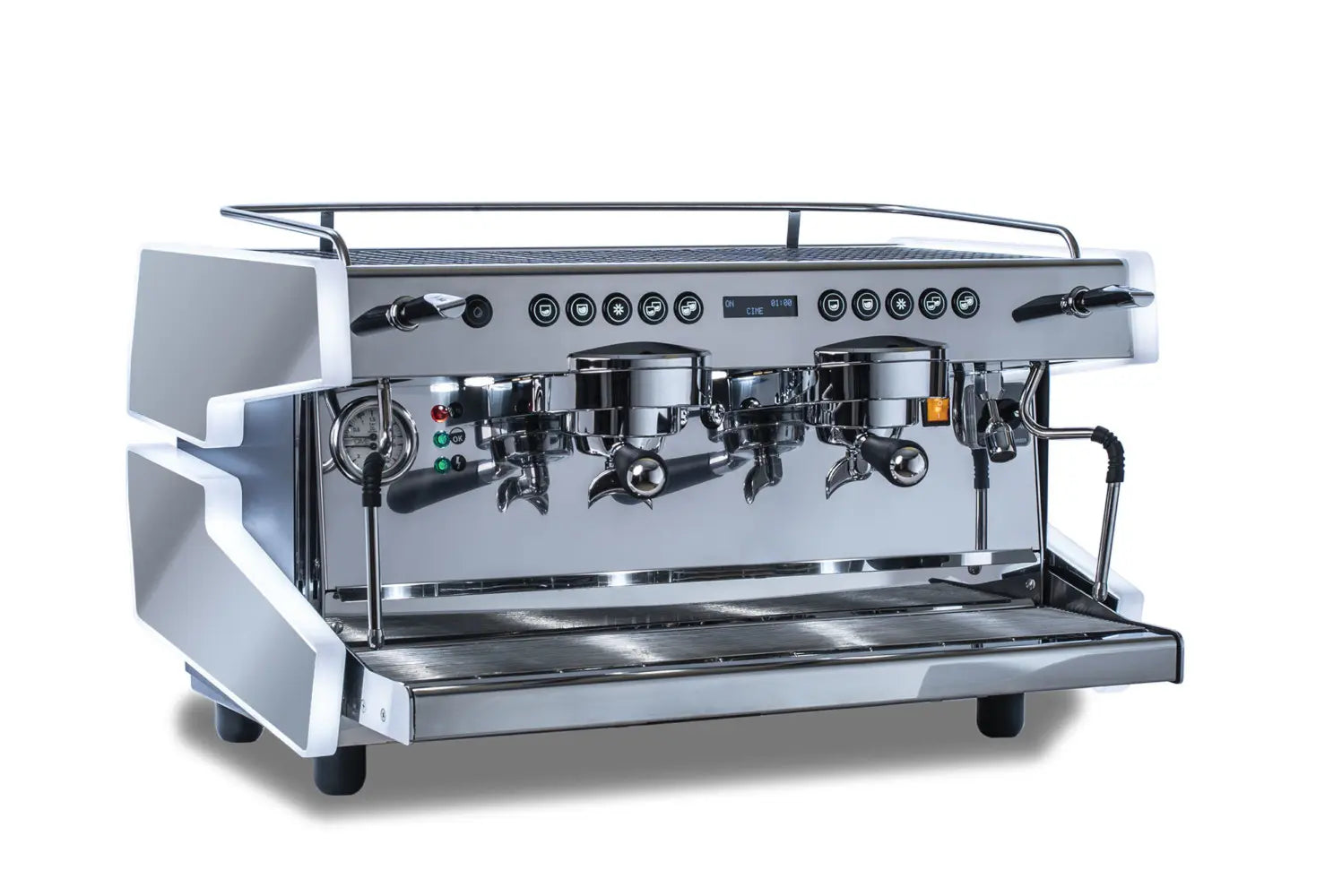 CIME CO-03 NEO E61 Stainless &amp; - 2 Group Commercial Espresso Machine - White