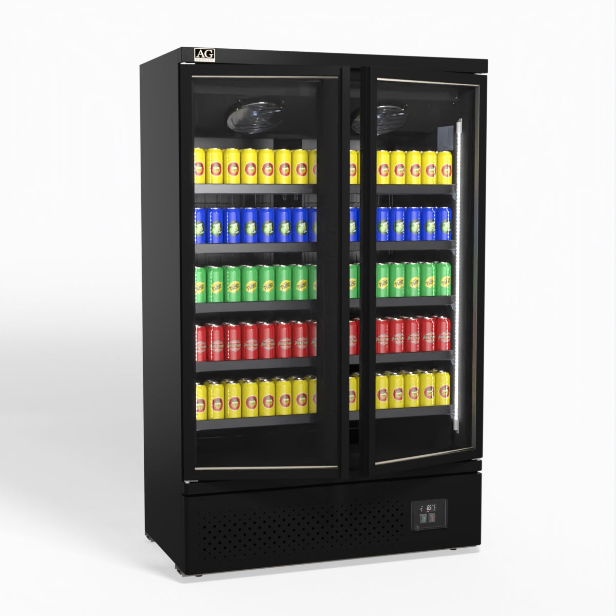 AG Supermarket Two Glass Doors Upright Display Fridge - 1000 Litre CSB1000