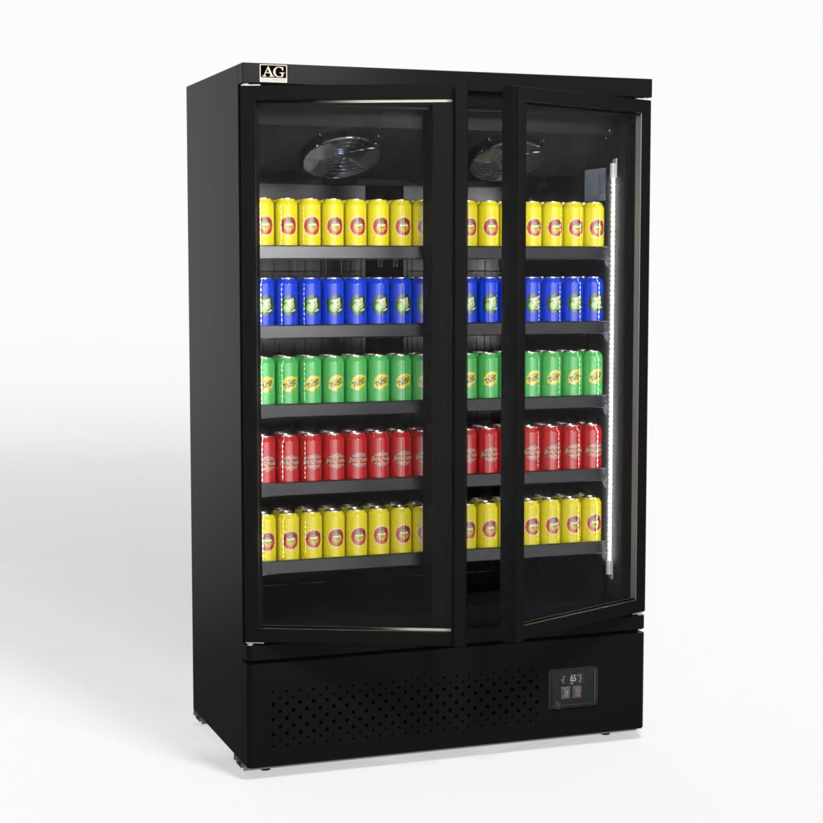 AG Supermarket Two Glass Doors Upright Display Fridge - 1000 Litre CSB1000