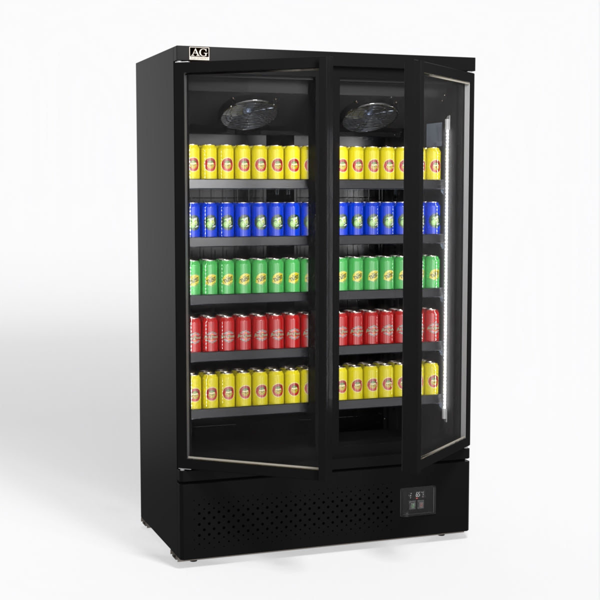 AG Supermarket Two Glass Doors Upright Display Fridge - 1000 Litre CSB1000