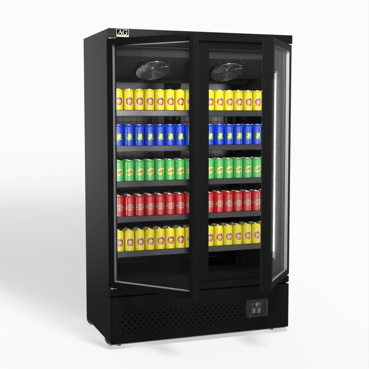 AG Supermarket Two Glass Doors Upright Display Fridge - 1000 Litre CSB1000