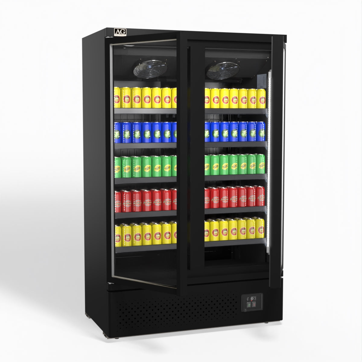 AG Supermarket Two Glass Doors Upright Display Fridge - 1000 Litre CSB1000