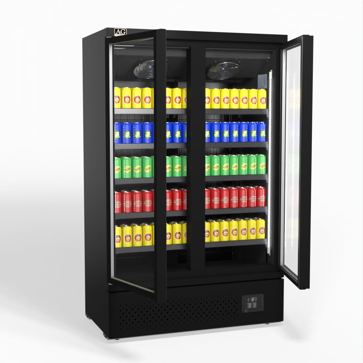 AG Supermarket Two Glass Doors Upright Display Fridge - 1000 Litre CSB1000