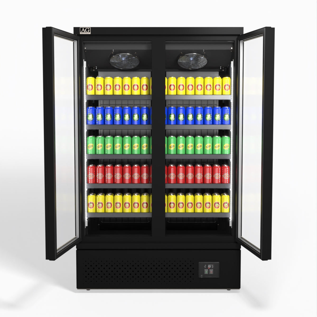 AG Supermarket Two Glass Doors Upright Display Fridge - 1000 Litre CSB1000