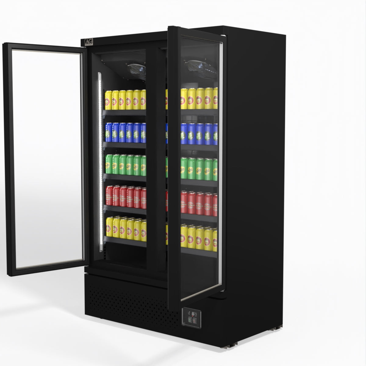 AG Supermarket Two Glass Doors Upright Display Fridge - 1000 Litre CSB1000