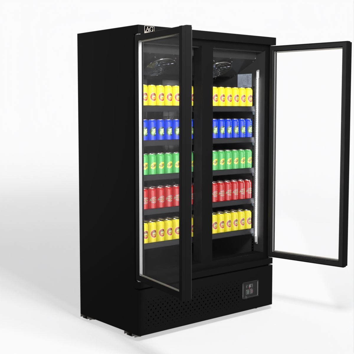 AG Supermarket Two Glass Doors Upright Display Fridge - 1000 Litre CSB1000