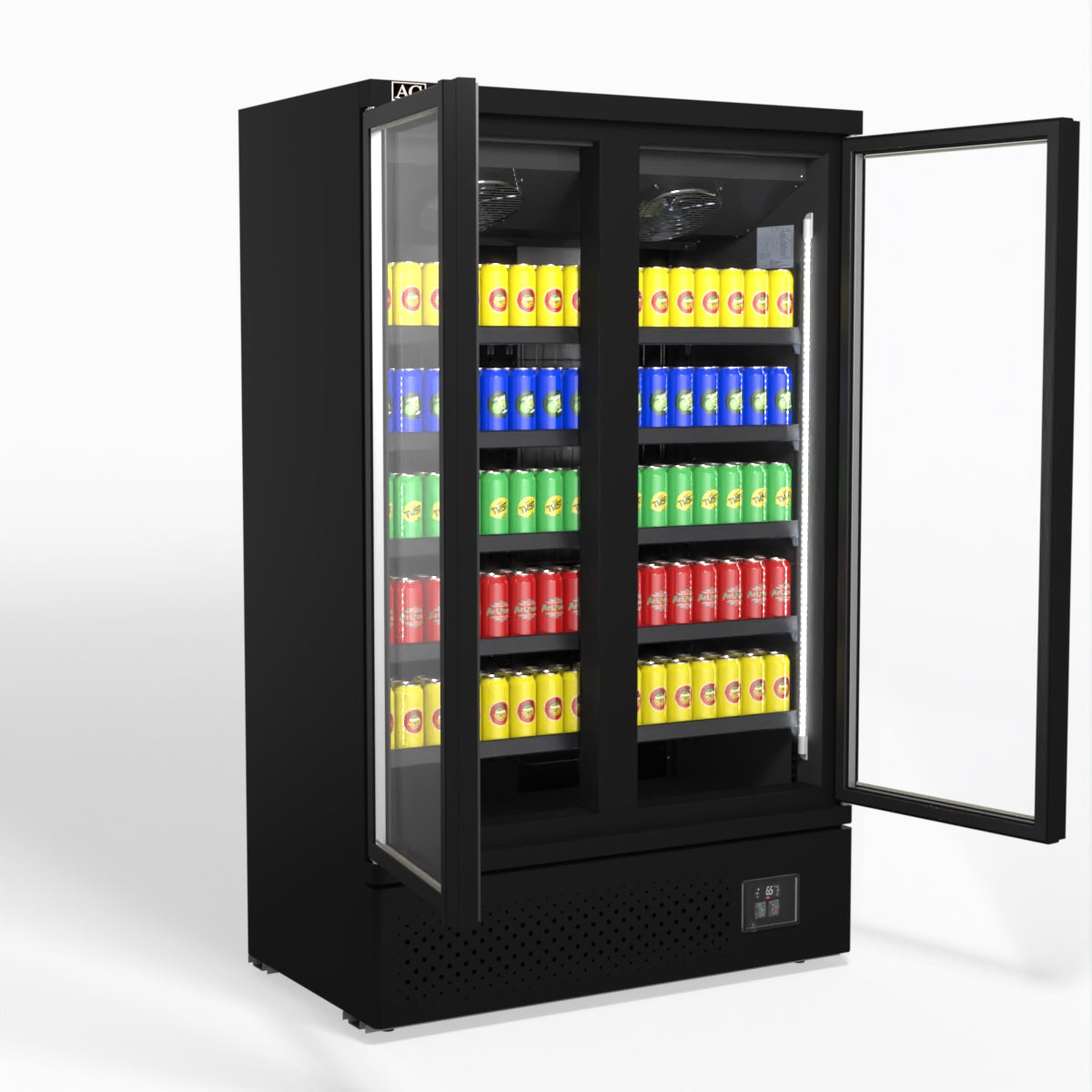 AG Supermarket Two Glass Doors Upright Display Fridge - 1000 Litre CSB1000
