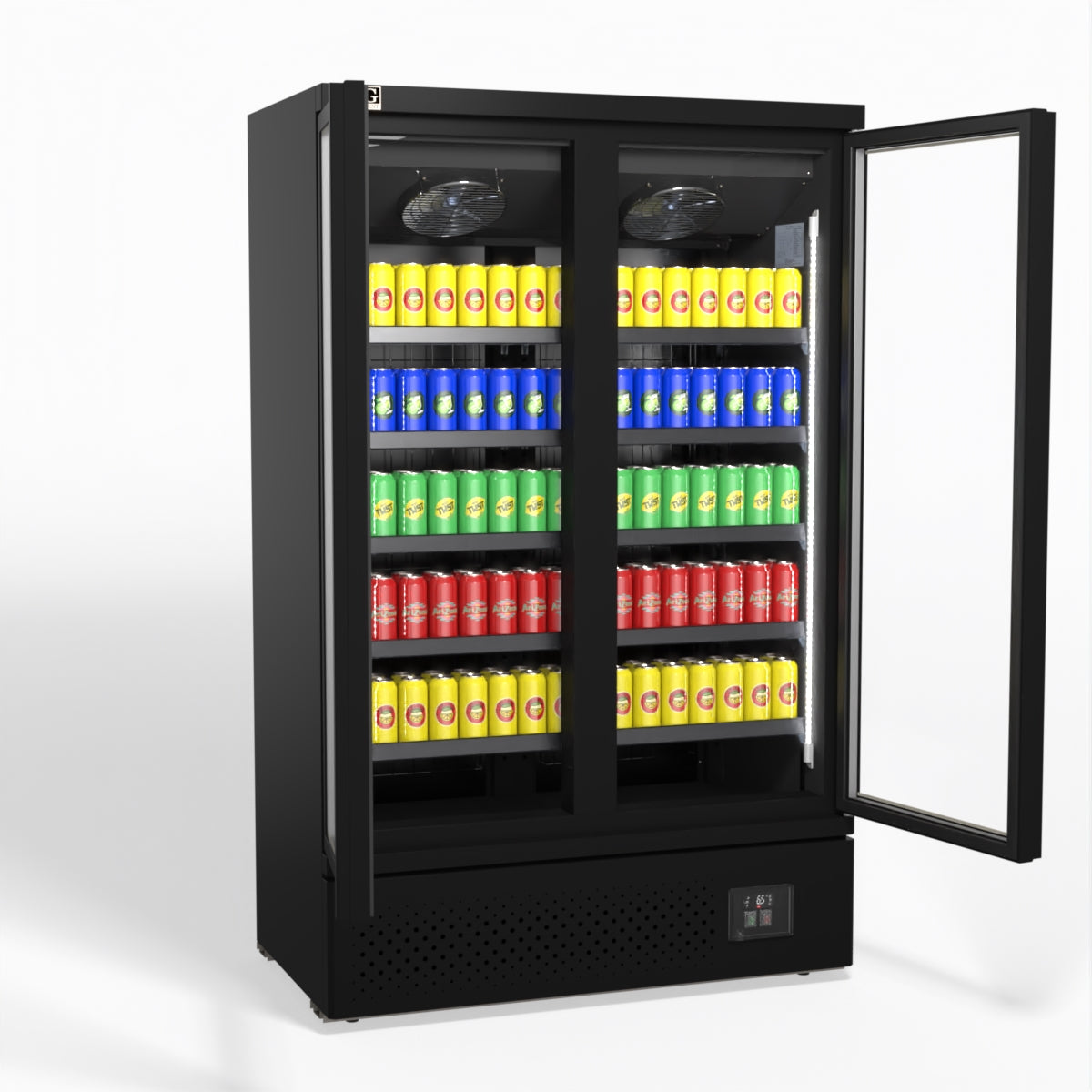AG Supermarket Two Glass Doors Upright Display Fridge - 1000 Litre CSB1000