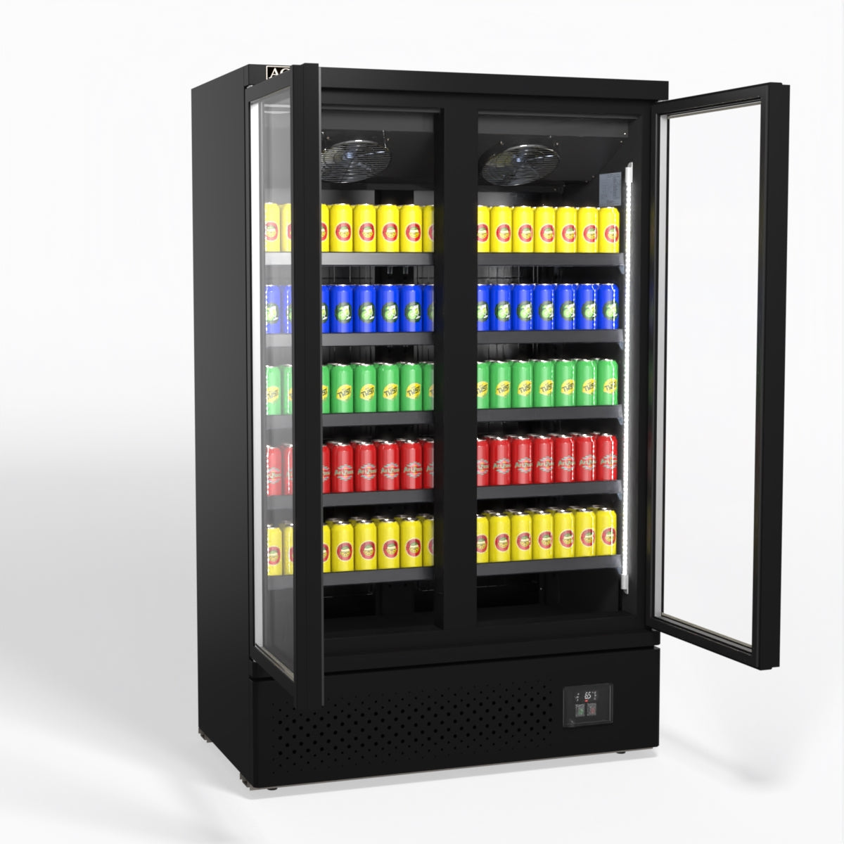 AG Supermarket Two Glass Doors Upright Display Fridge - 1000 Litre CSB1000