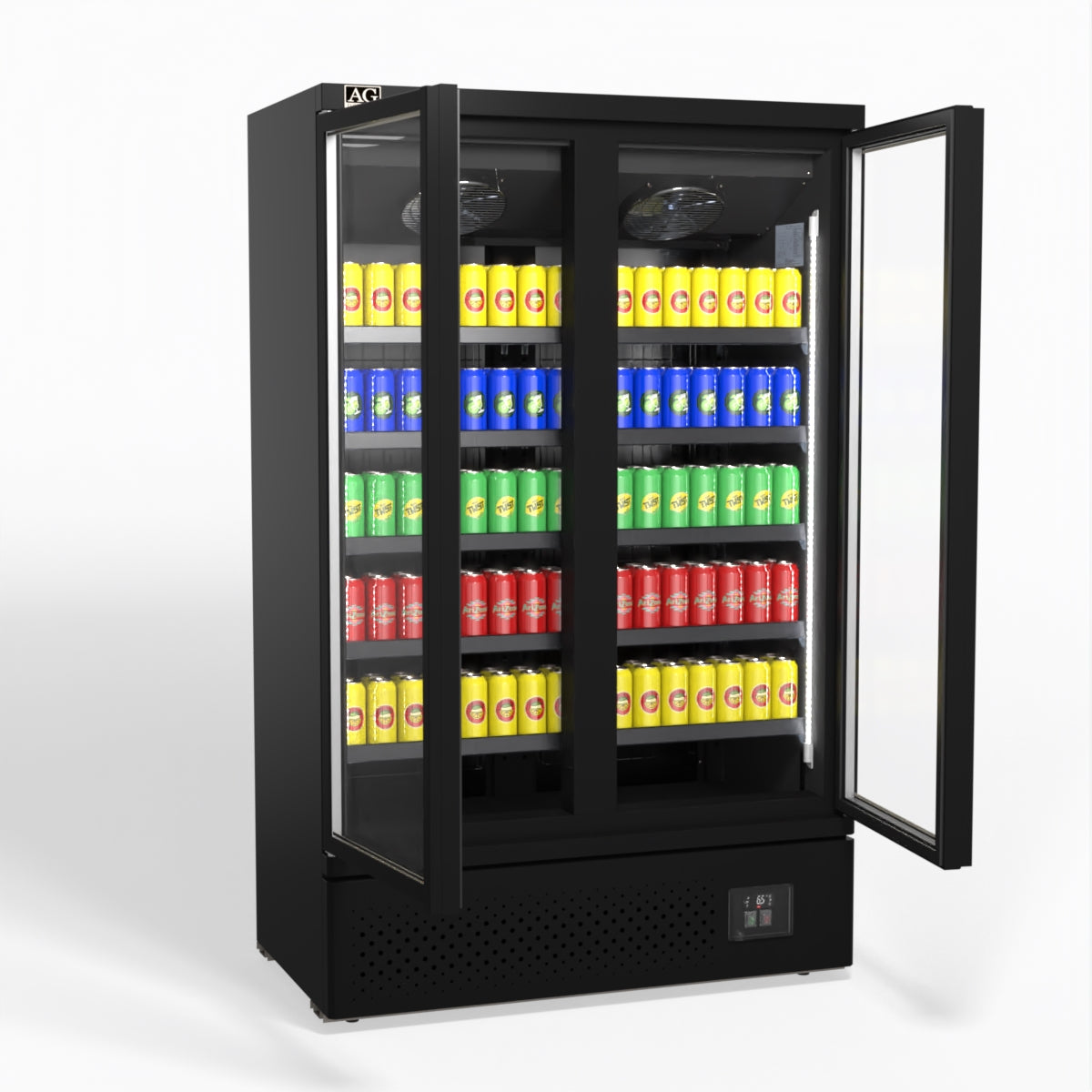 AG Supermarket Two Glass Doors Upright Display Fridge - 1000 Litre CSB1000