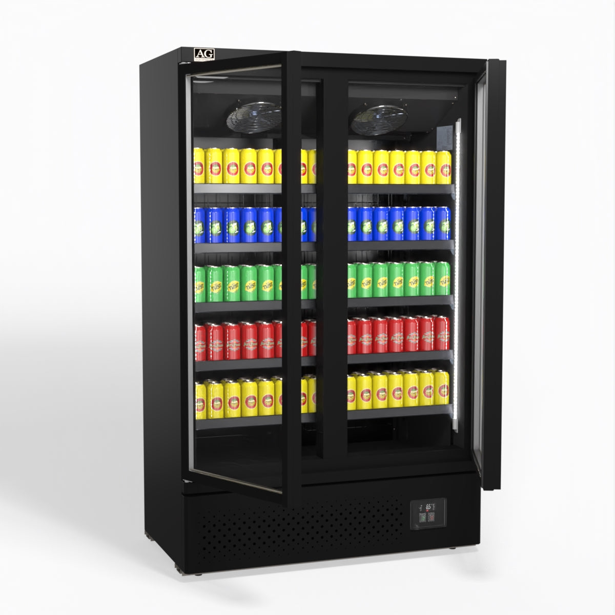 AG Supermarket Two Glass Doors Upright Display Fridge - 1000 Litre CSB1000