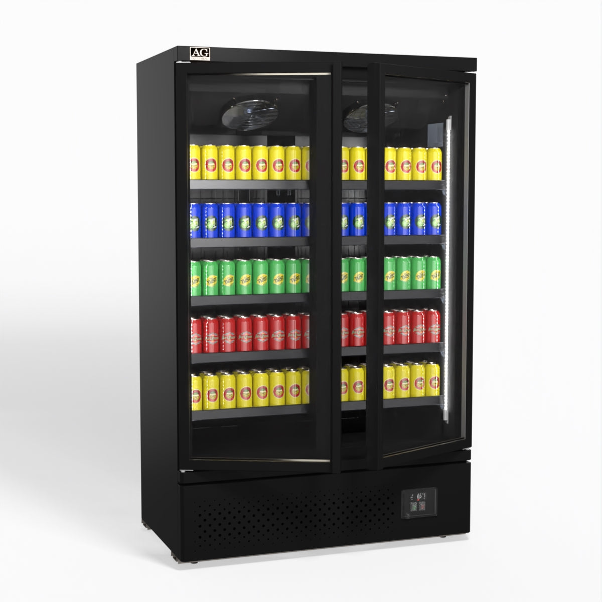 AG Supermarket Two Glass Doors Upright Display Fridge - 1000 Litre CSB1000