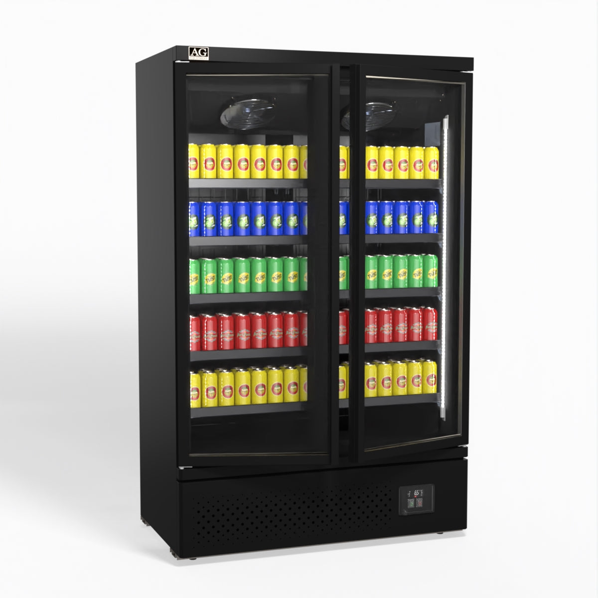 AG Supermarket Two Glass Doors Upright Display Fridge - 1000 Litre CSB1000