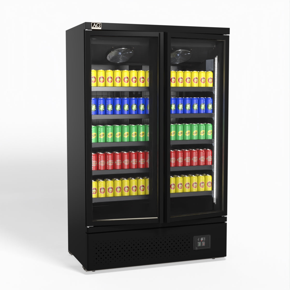 AG Supermarket Two Glass Doors Upright Display Fridge - 1000 Litre CSB1000