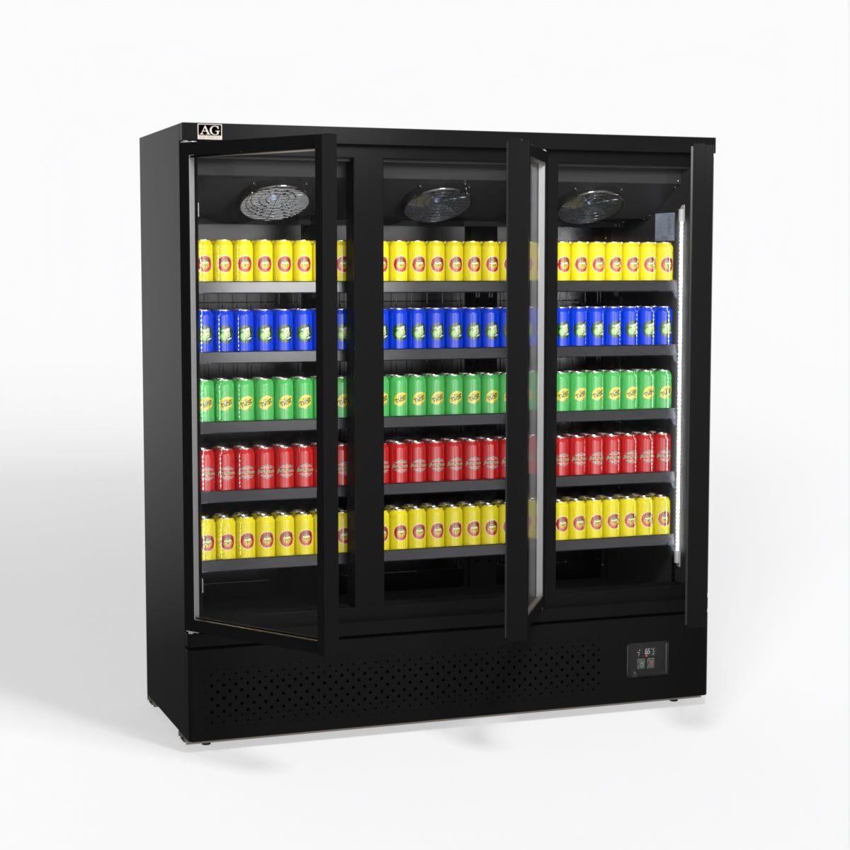 AG Supermarket Three Glass Doors Upright Display Fridge - 1539 Litre CSB1500