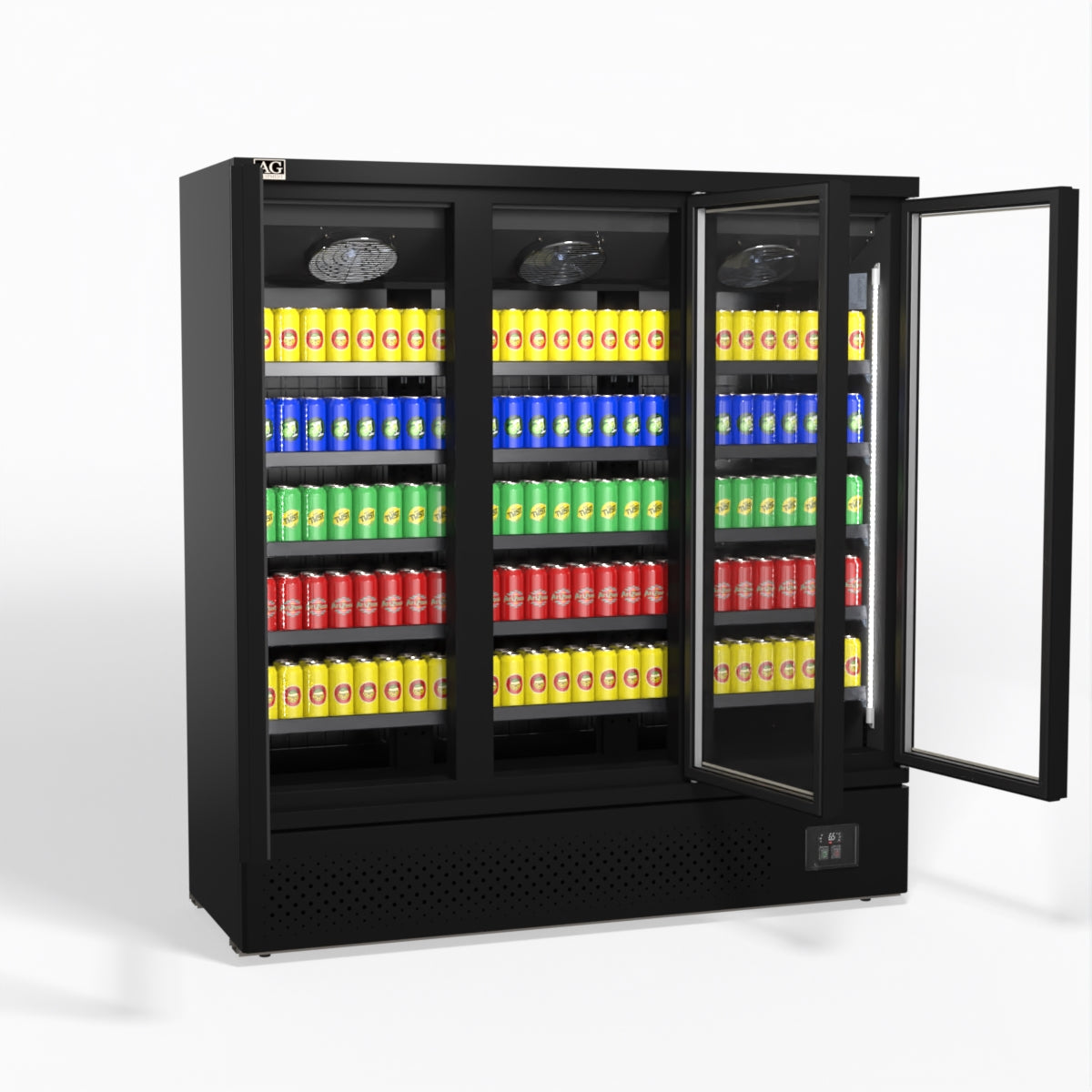 AG Supermarket Three Glass Doors Upright Display Fridge - 1539 Litre CSB1500