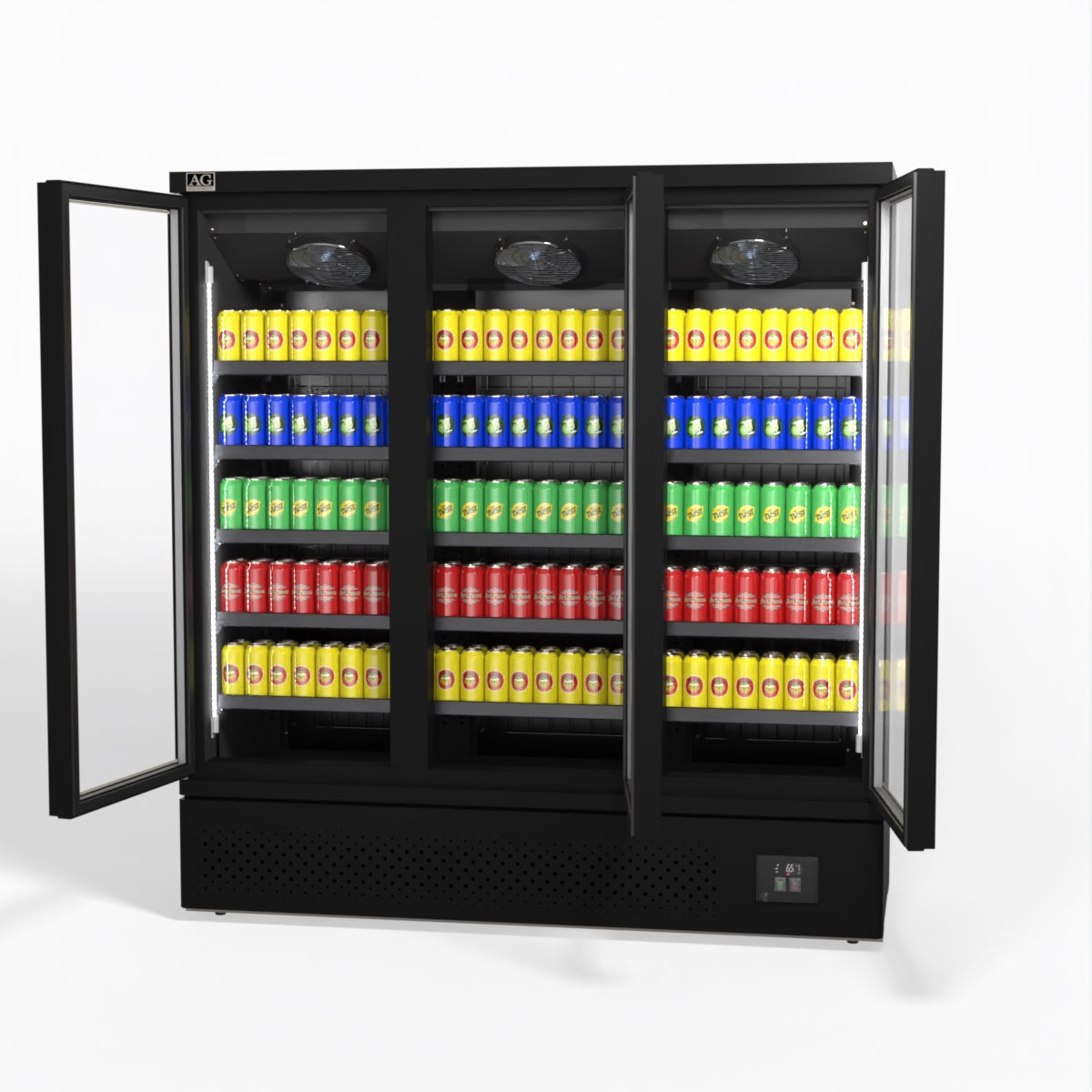 AG Supermarket Three Glass Doors Upright Display Fridge - 1539 Litre CSB1500