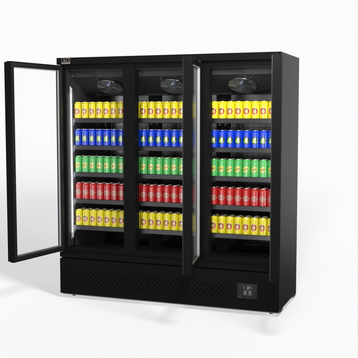 AG Supermarket Three Glass Doors Upright Display Fridge - 1539 Litre CSB1500