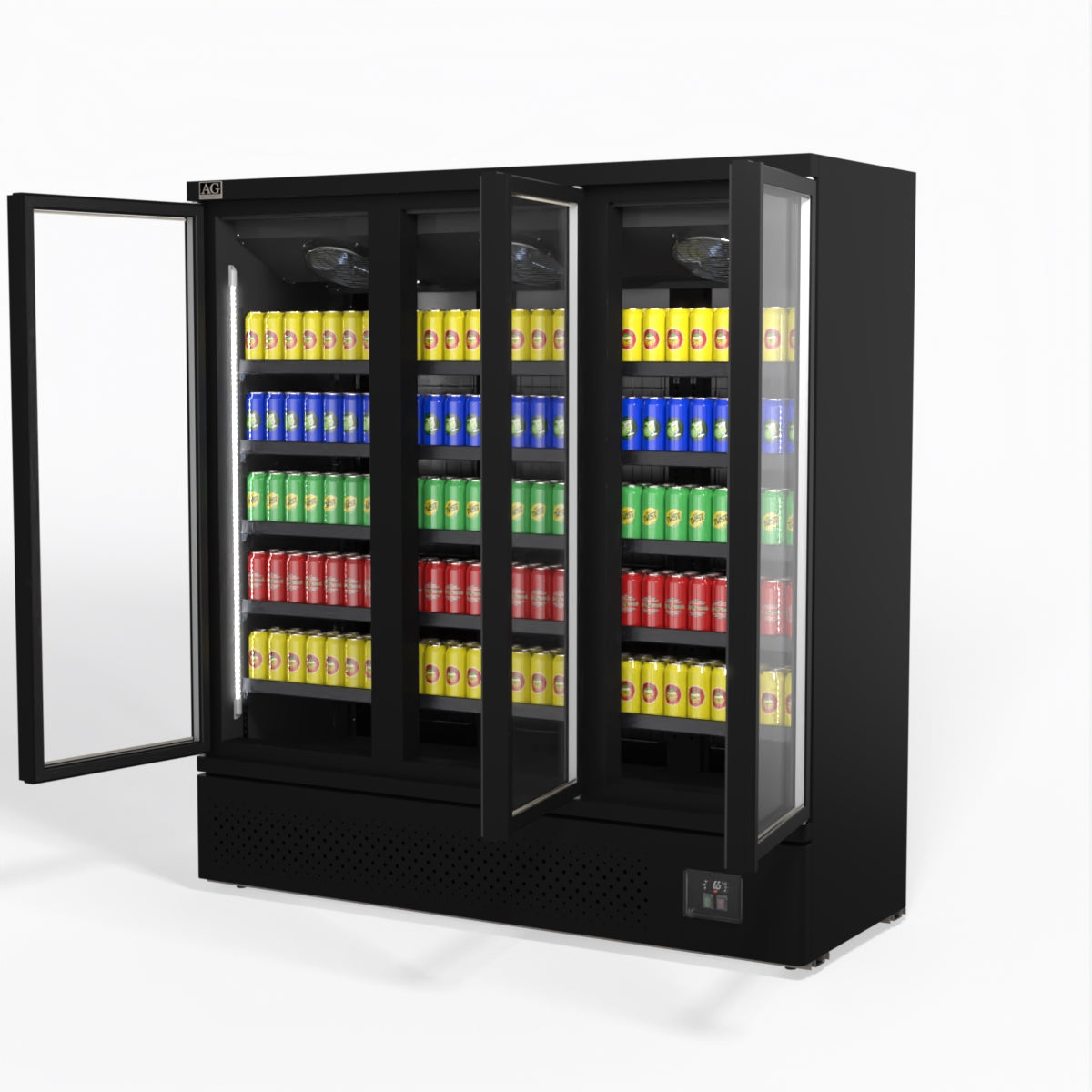 AG Supermarket Three Glass Doors Upright Display Fridge - 1539 Litre CSB1500