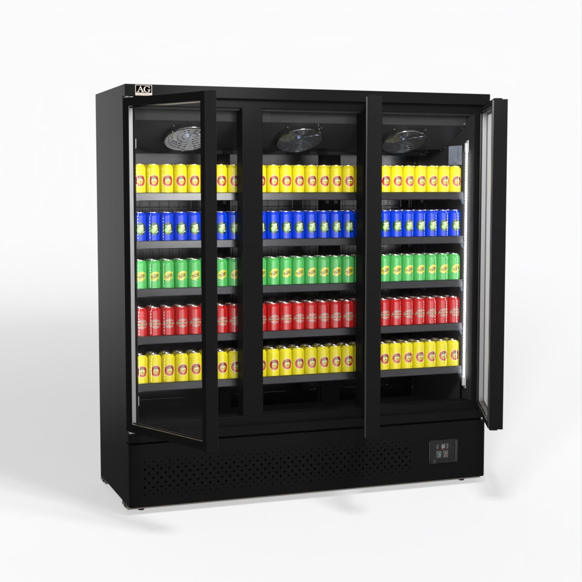 AG Supermarket Three Glass Doors Upright Display Fridge - 1539 Litre CSB1500