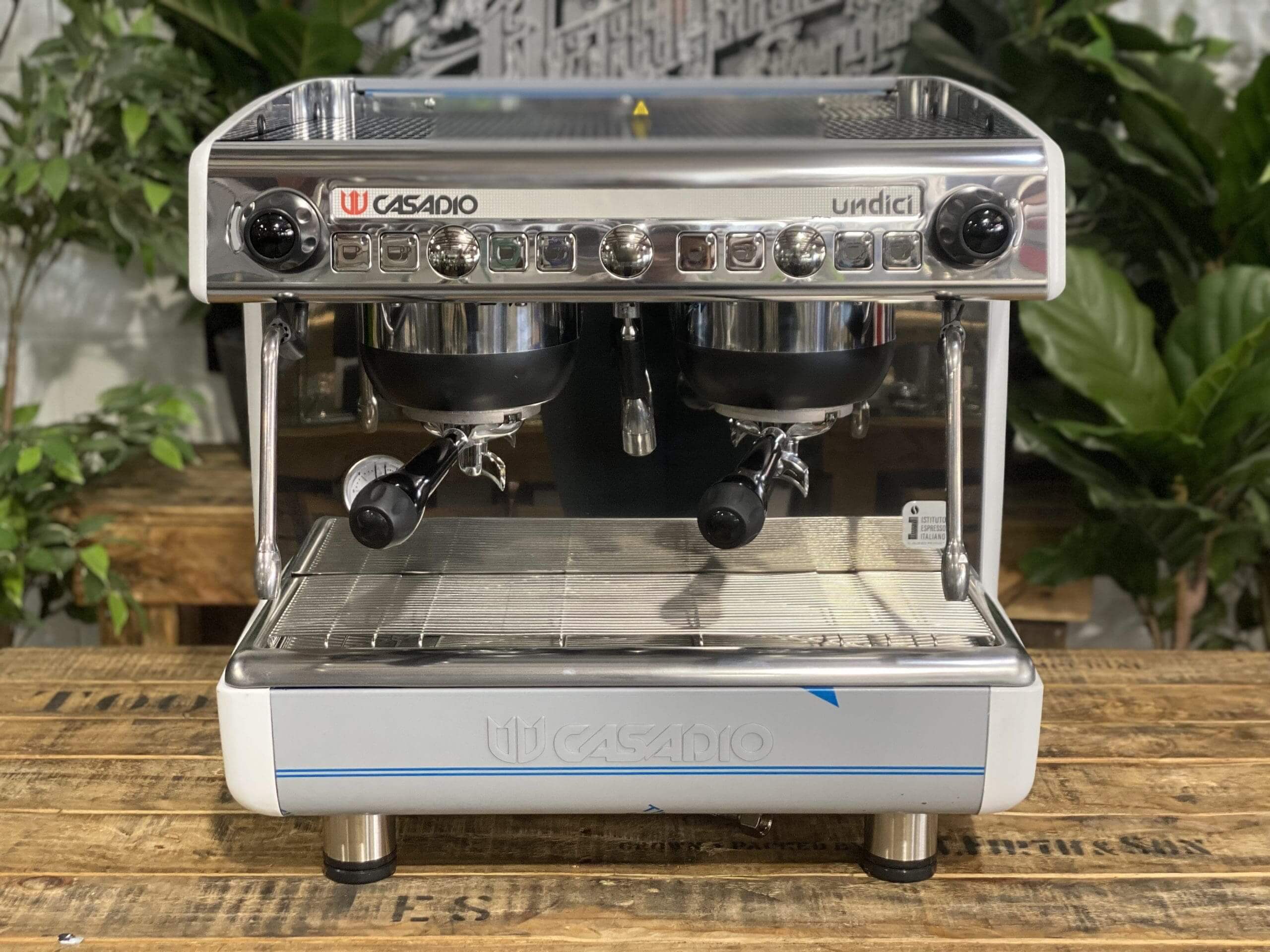 Casadio Undici Compact White and - 2 Group Commercial Espresso Machine - Stainless