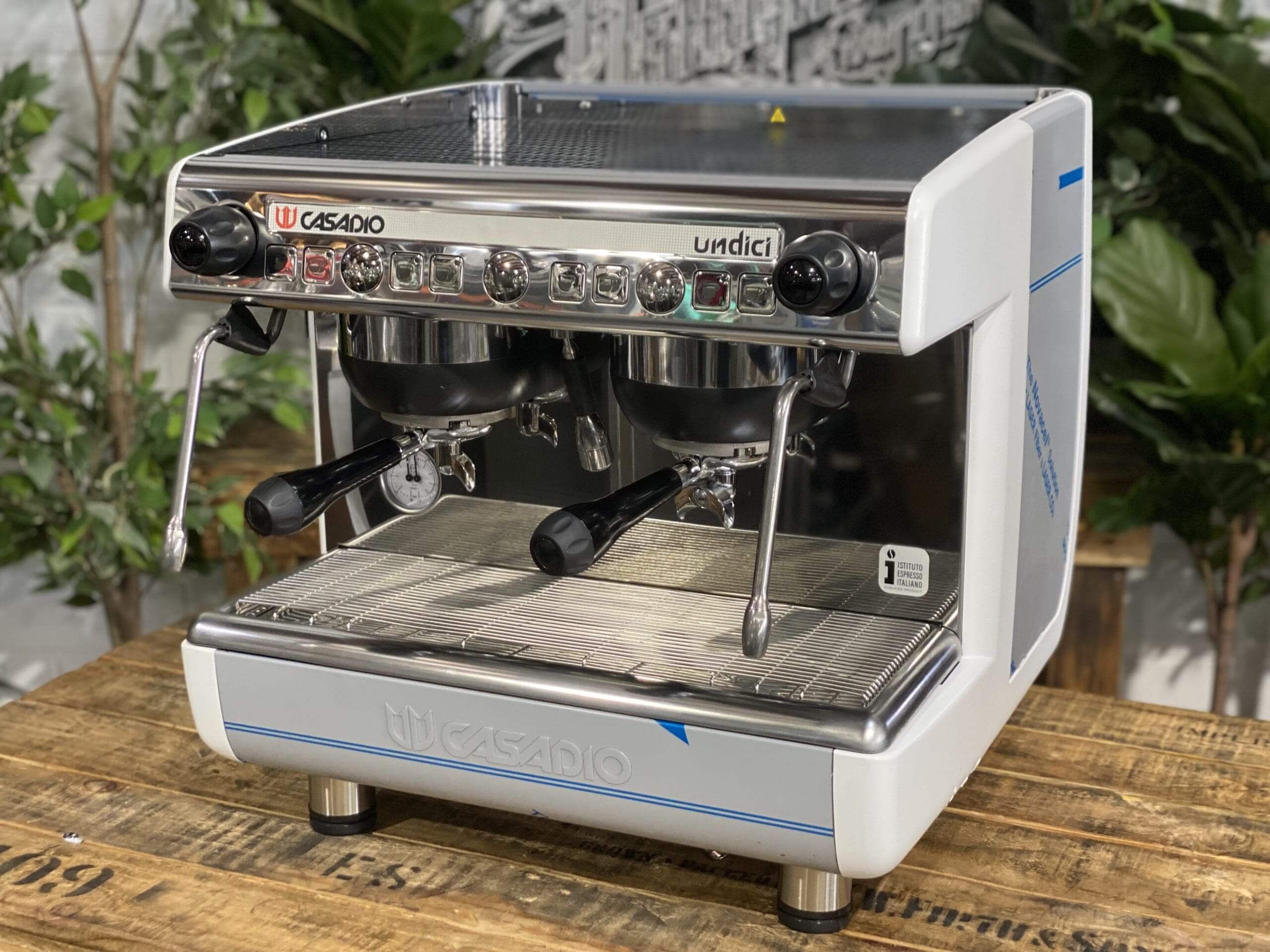Casadio Undici Compact White and - 2 Group Commercial Espresso Machine - Stainless