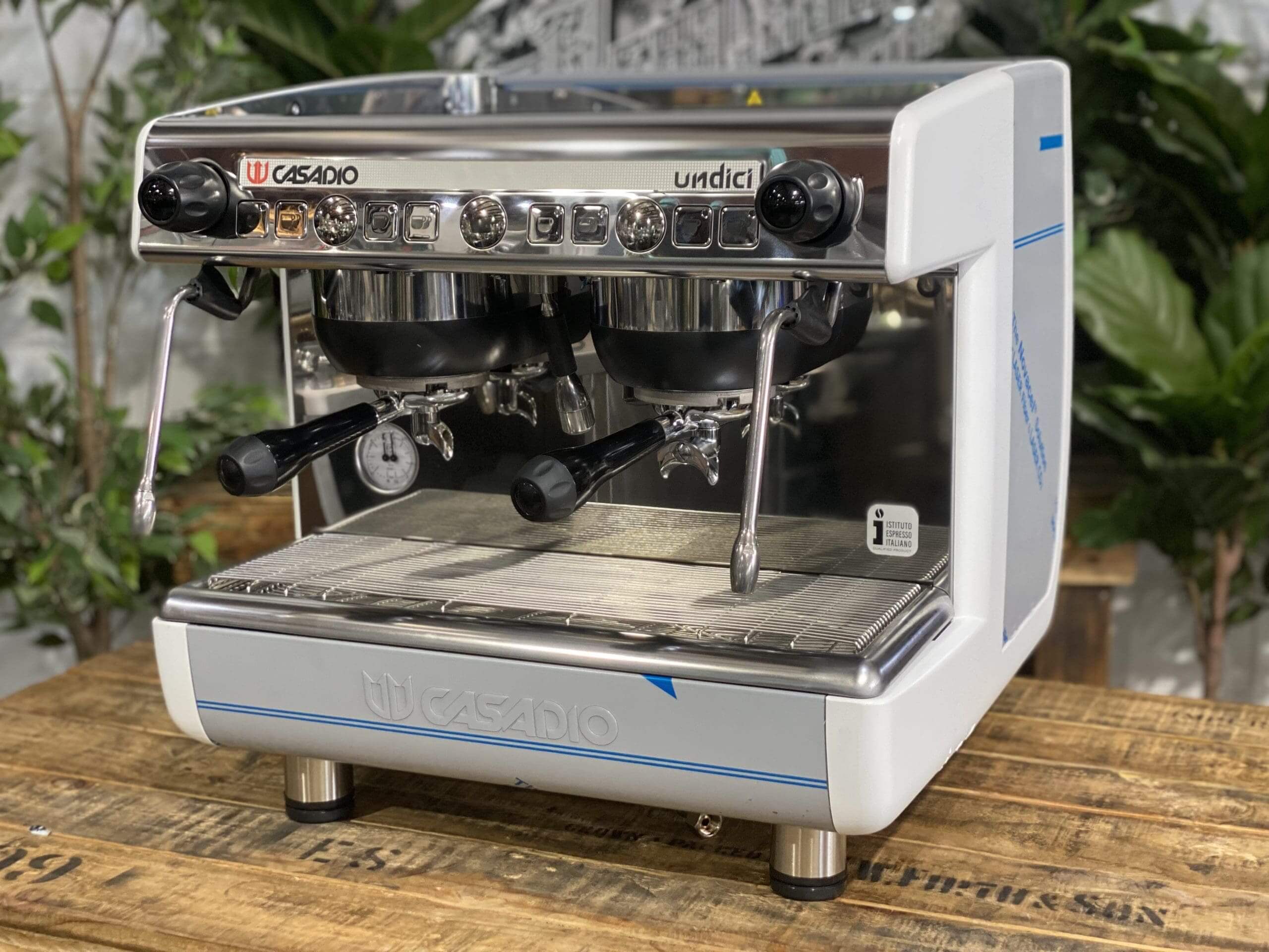 Casadio Undici Compact White and - 2 Group Commercial Espresso Machine - Stainless