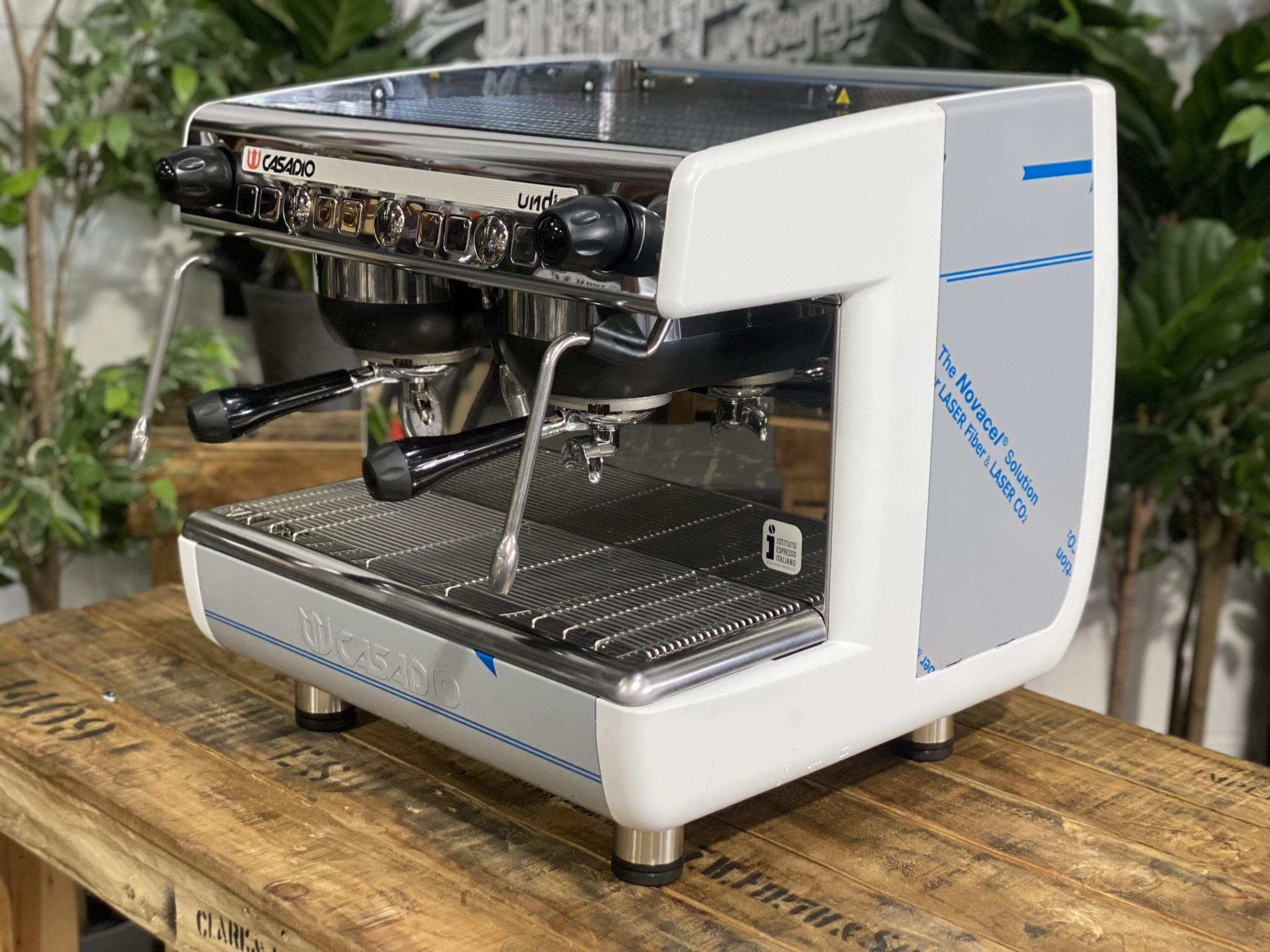 Casadio Undici Compact White and - 2 Group Commercial Espresso Machine - Stainless