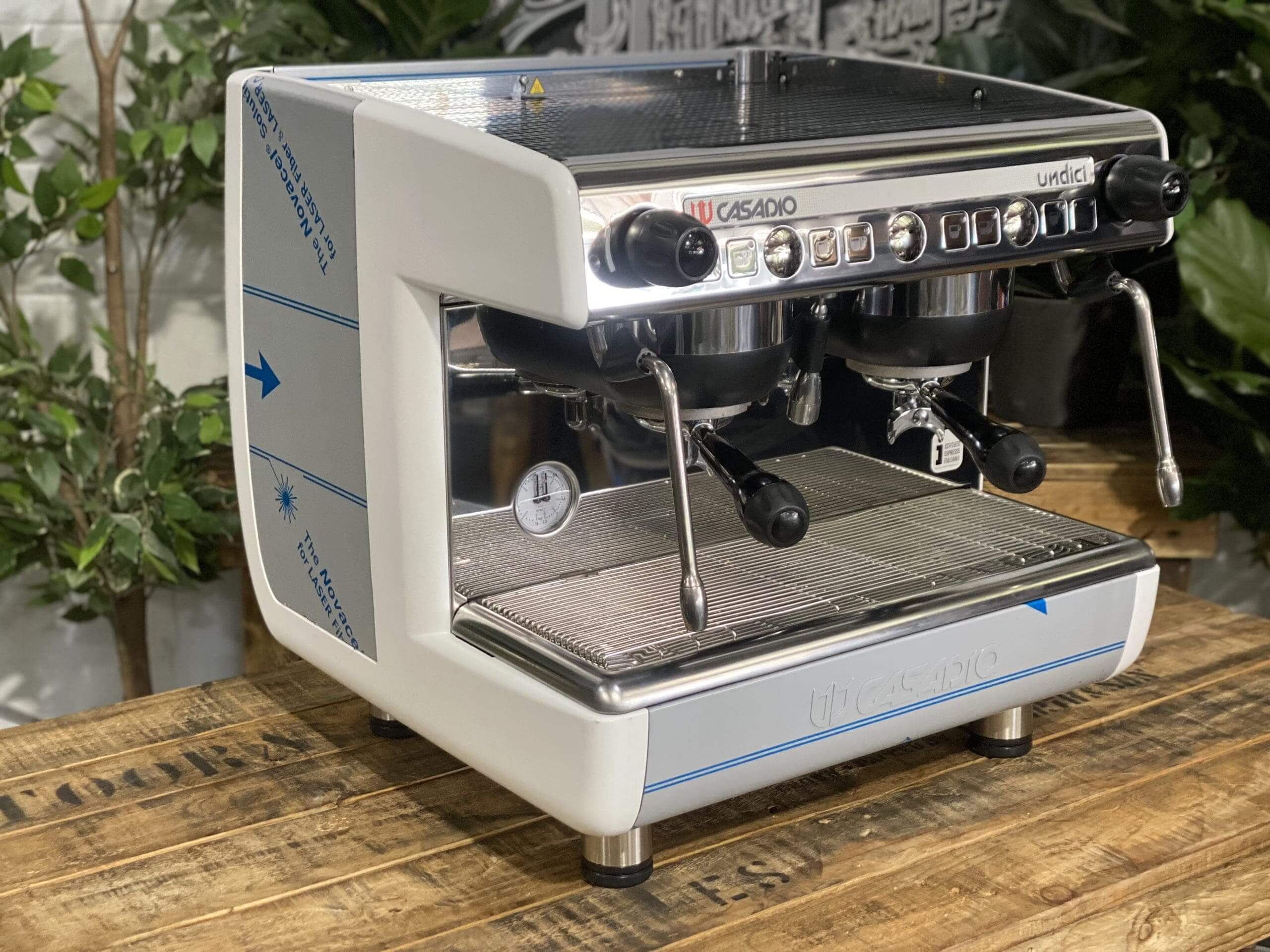 Casadio Undici Compact White and - 2 Group Commercial Espresso Machine - Stainless
