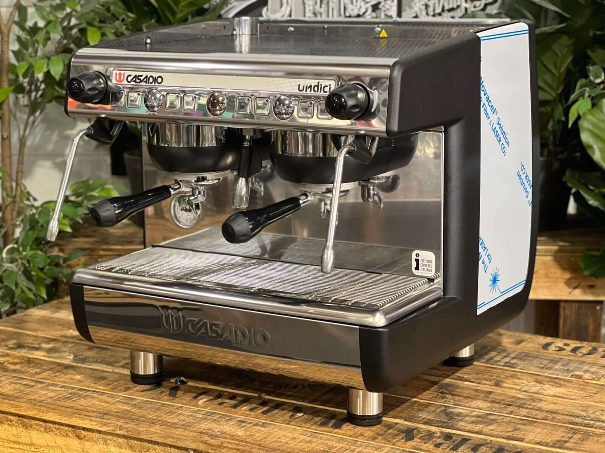 Casadio Undici Compact Black and - 2 Group Commercial Espresso Machine - Stainless