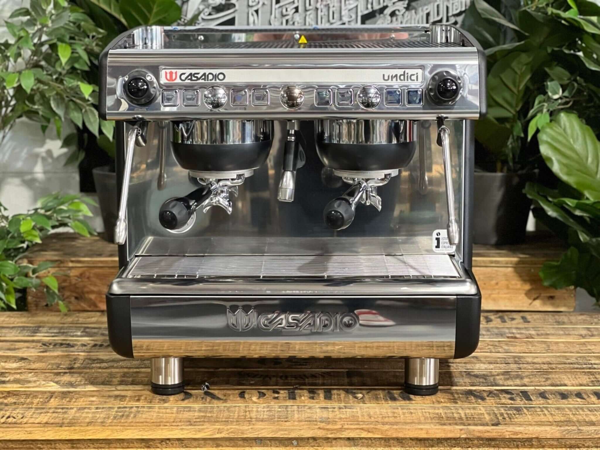 Casadio Undici Compact Black and - 2 Group Commercial Espresso Machine - Stainless