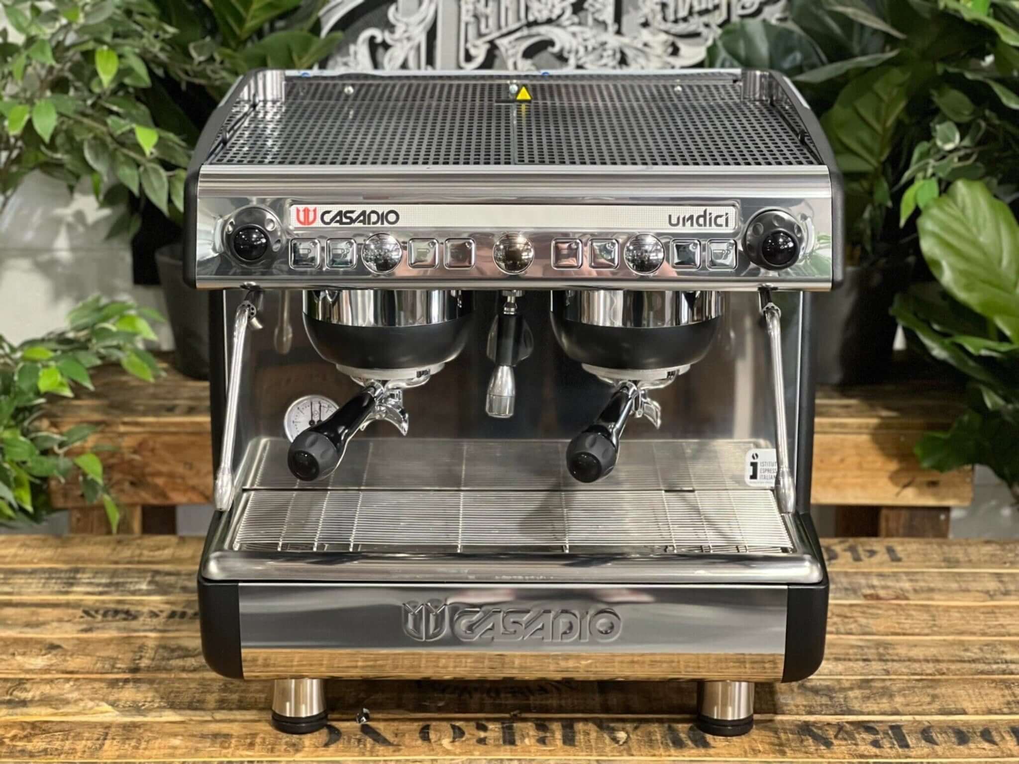 Casadio Undici Compact Black and - 2 Group Commercial Espresso Machine - Stainless